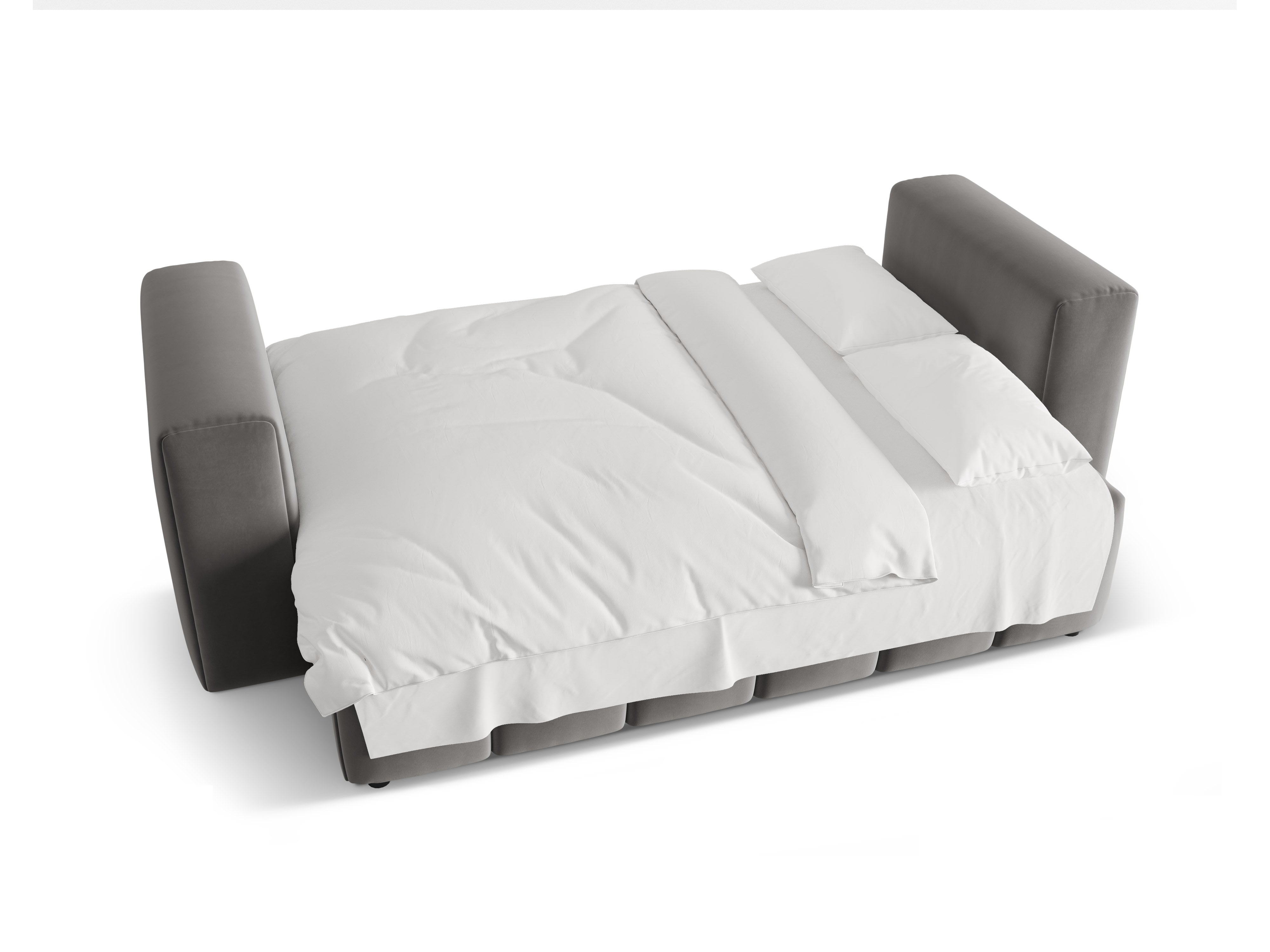 Velvet 3-Seater Sofa with Sleeping Function VERONA Gray