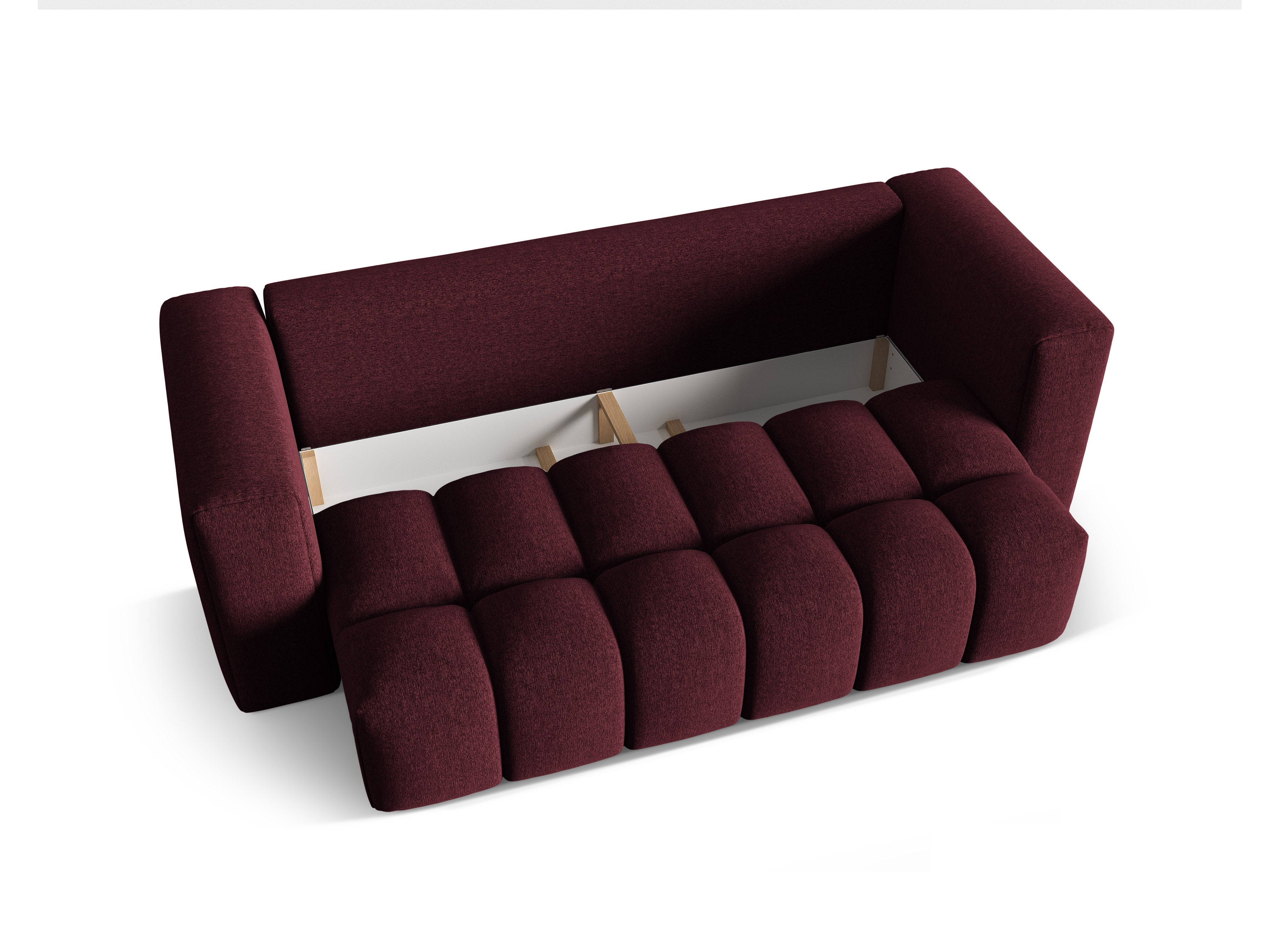 3-Seater Sofa with Sleeping Function VERONA Burgundy