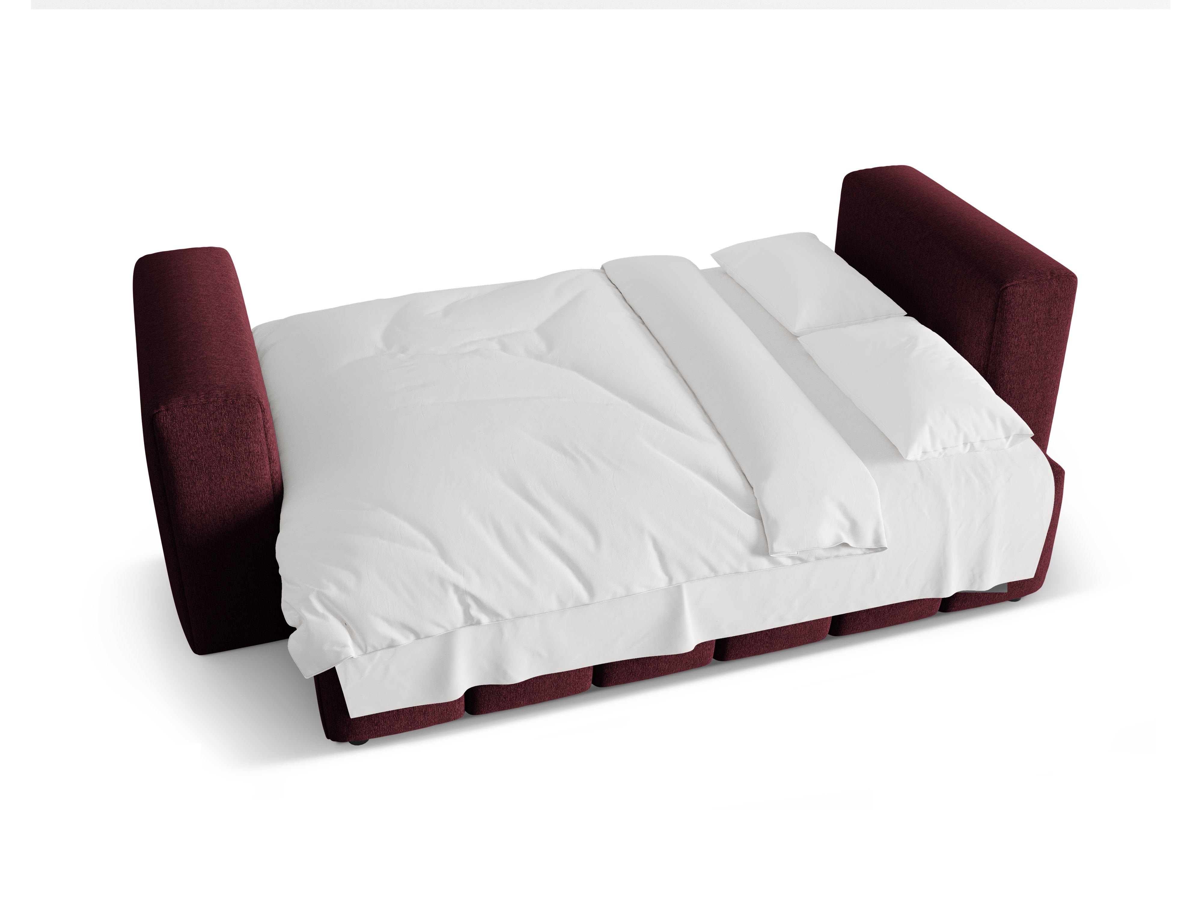3-Seater Sofa with Sleeping Function VERONA Burgundy