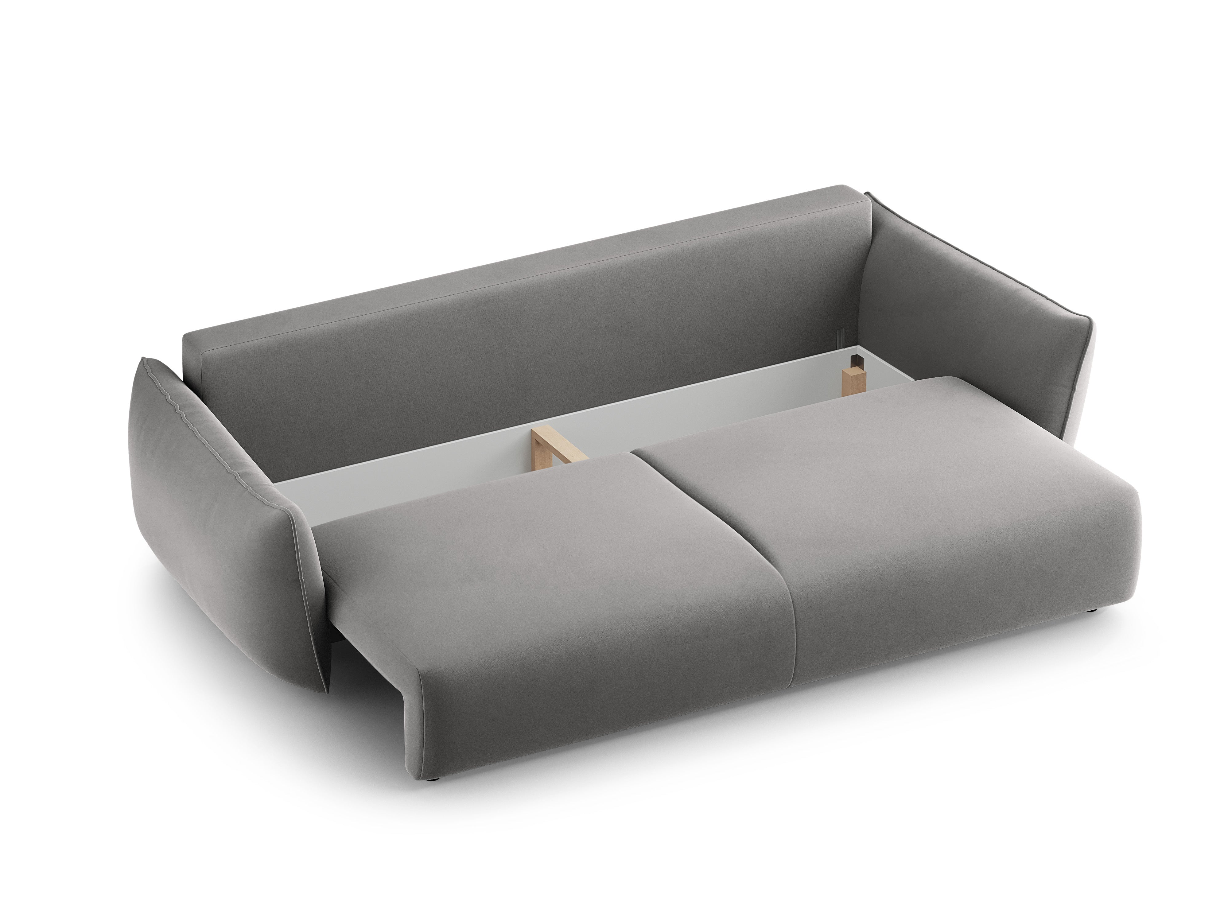 Samtsofa mit Schlaffunktion MATERA grau