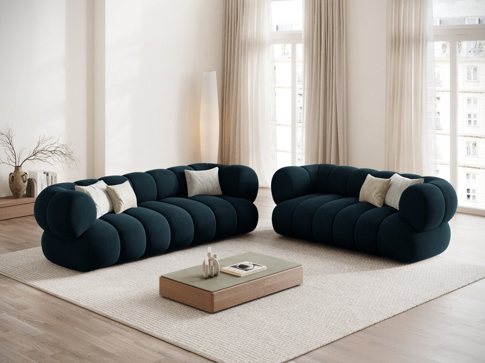 3-seater velvet sofa KOGE petrol