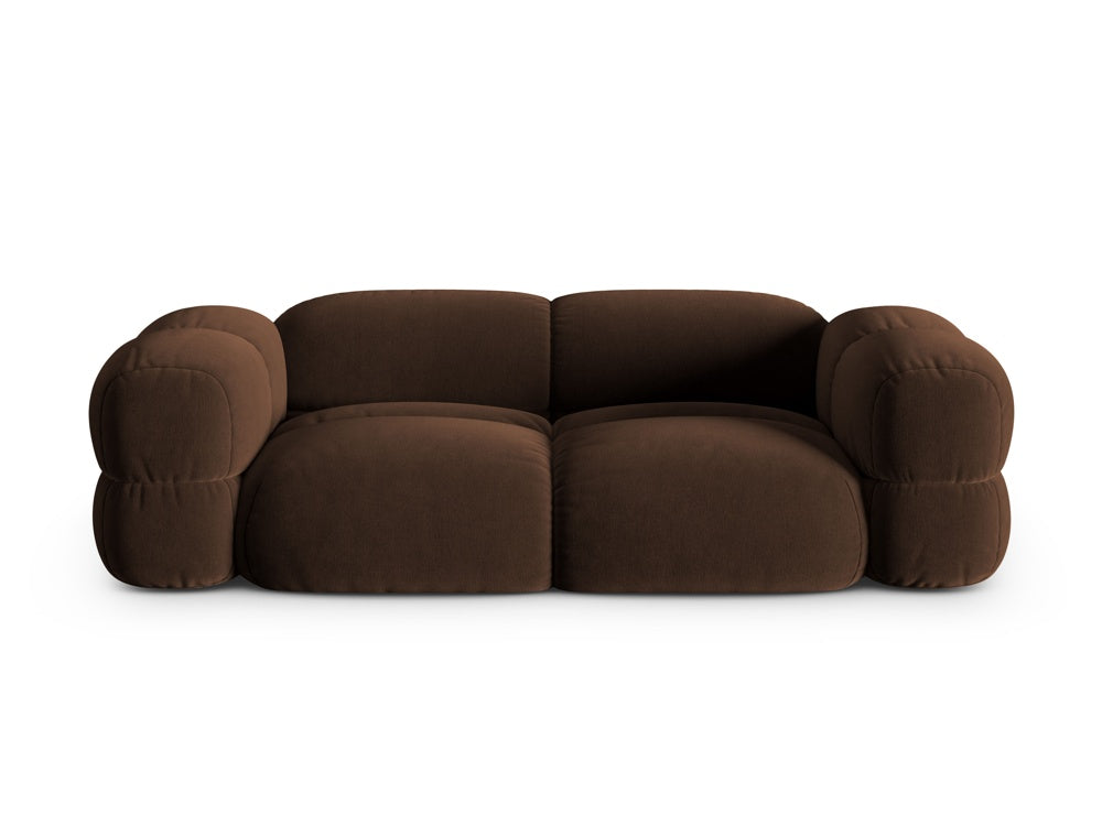 3-seater velvet sofa LORETTO chocolate