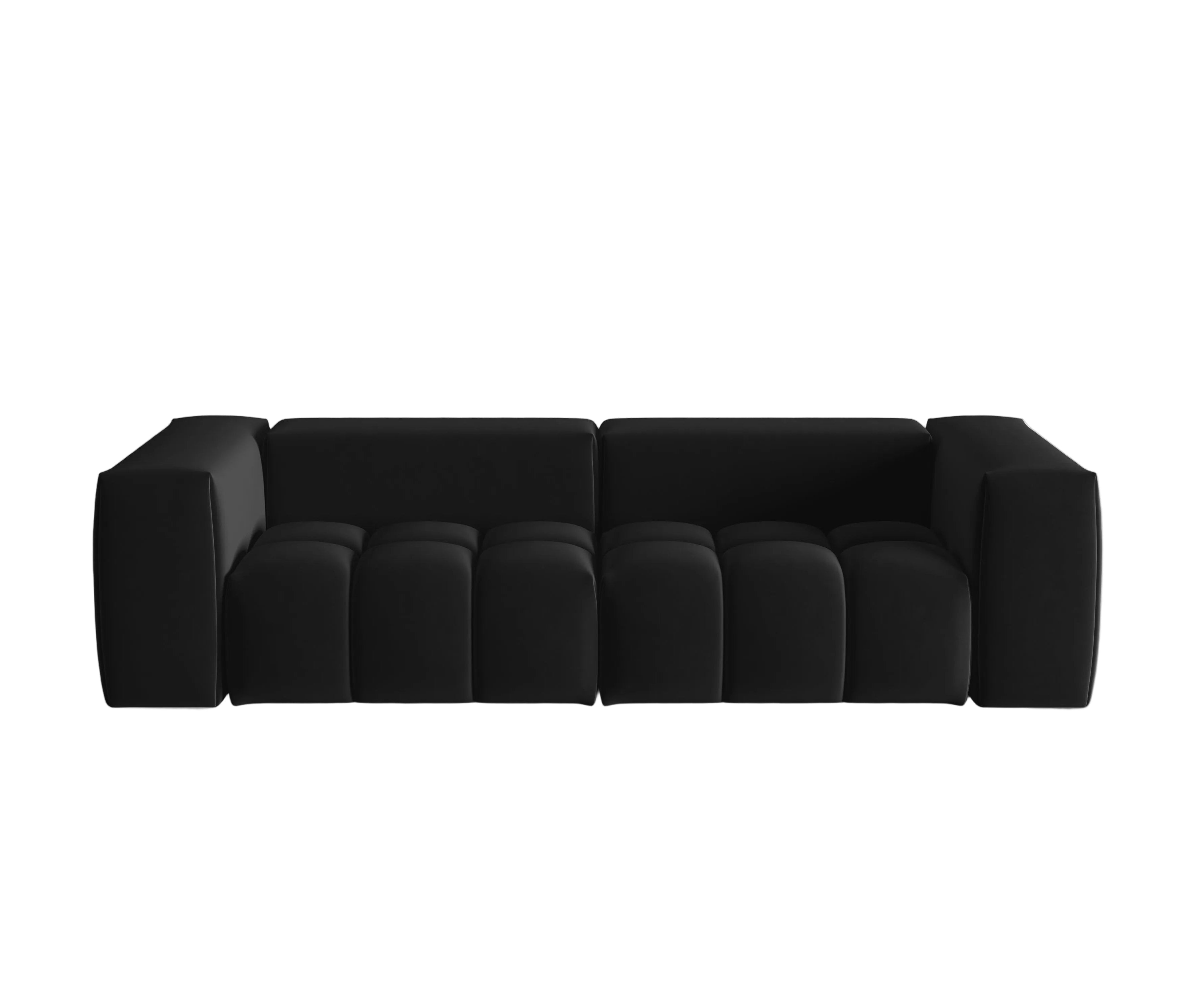 Velvet Sofa for 3 VERONA Black