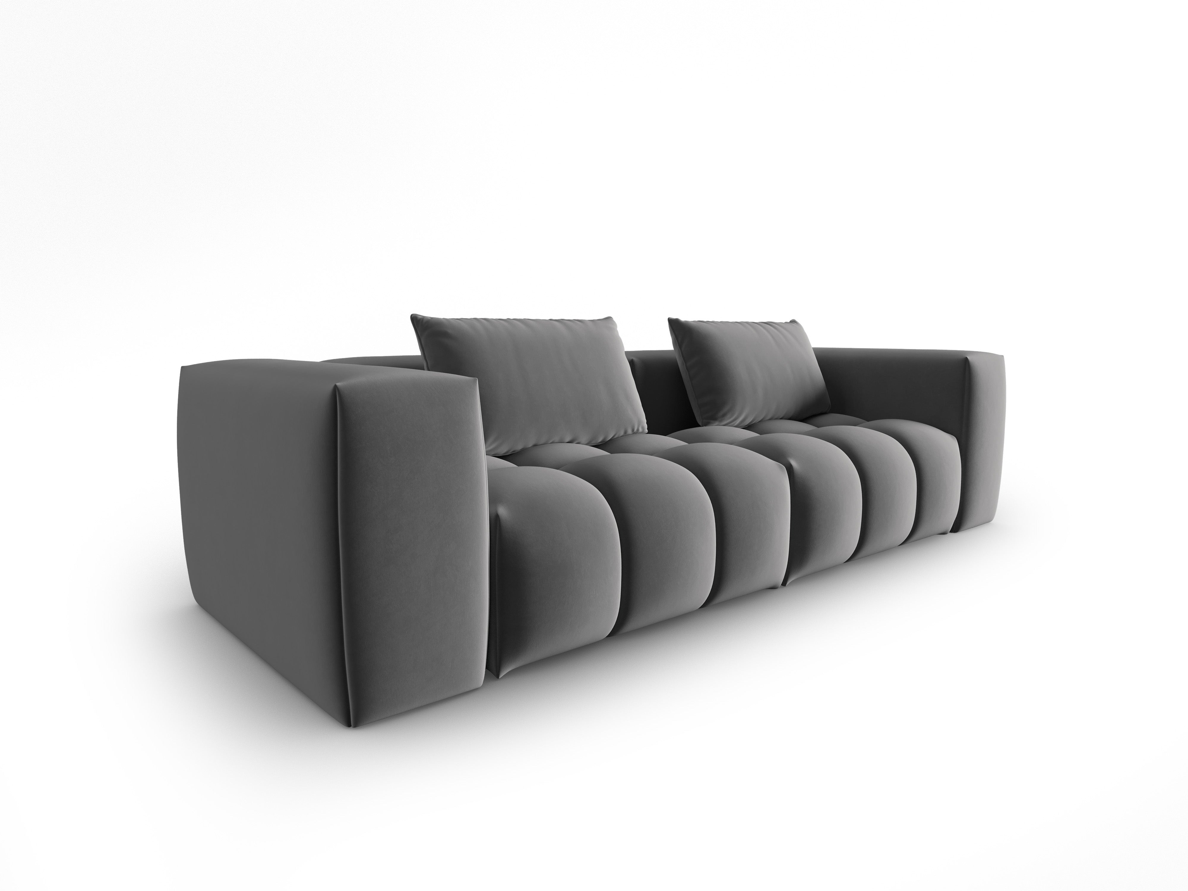 Gray Velvet 3-Seater Sofa VERONA