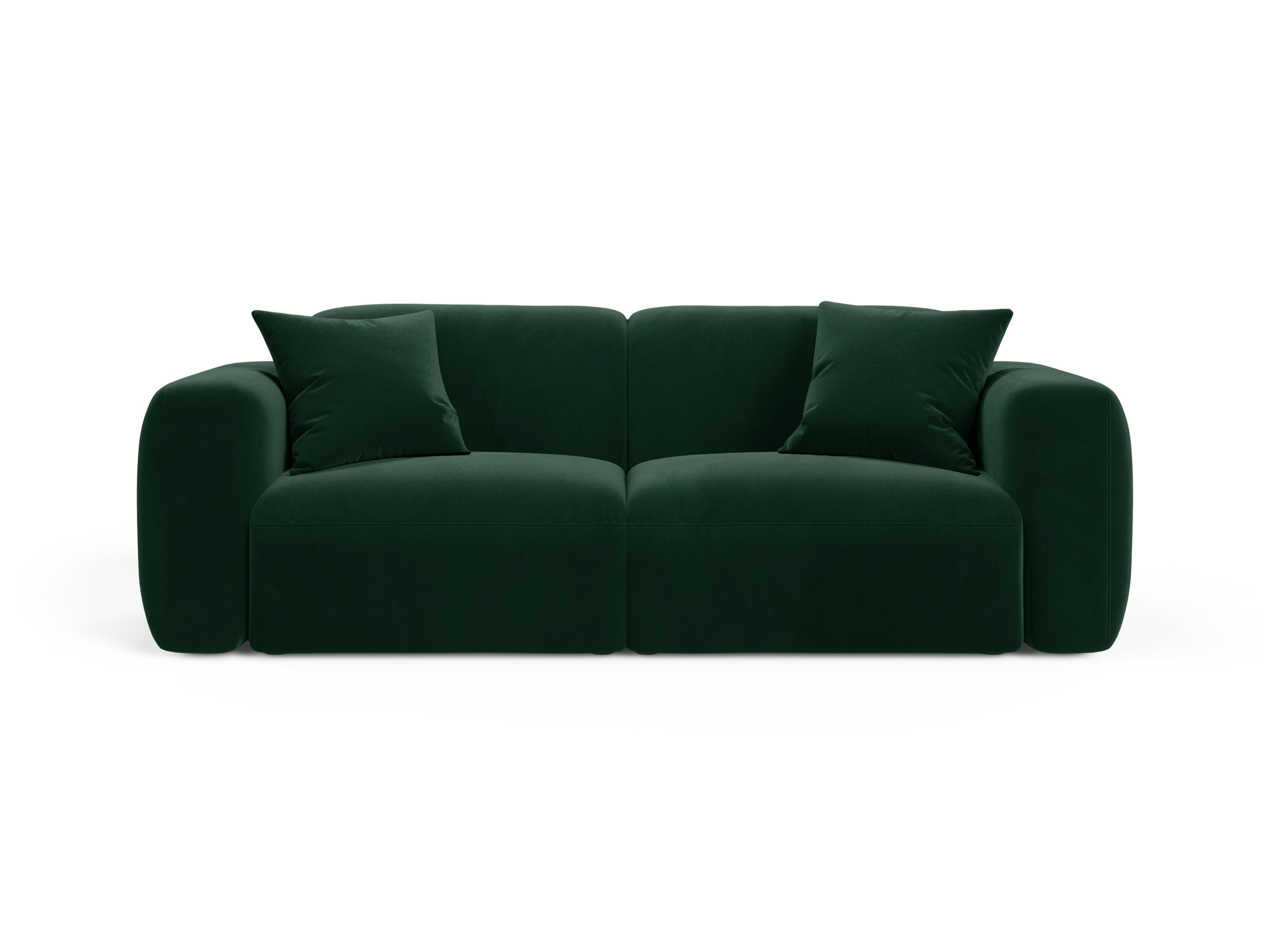 Sofa aus Samt 3-sitzig STRINO flaschengrün