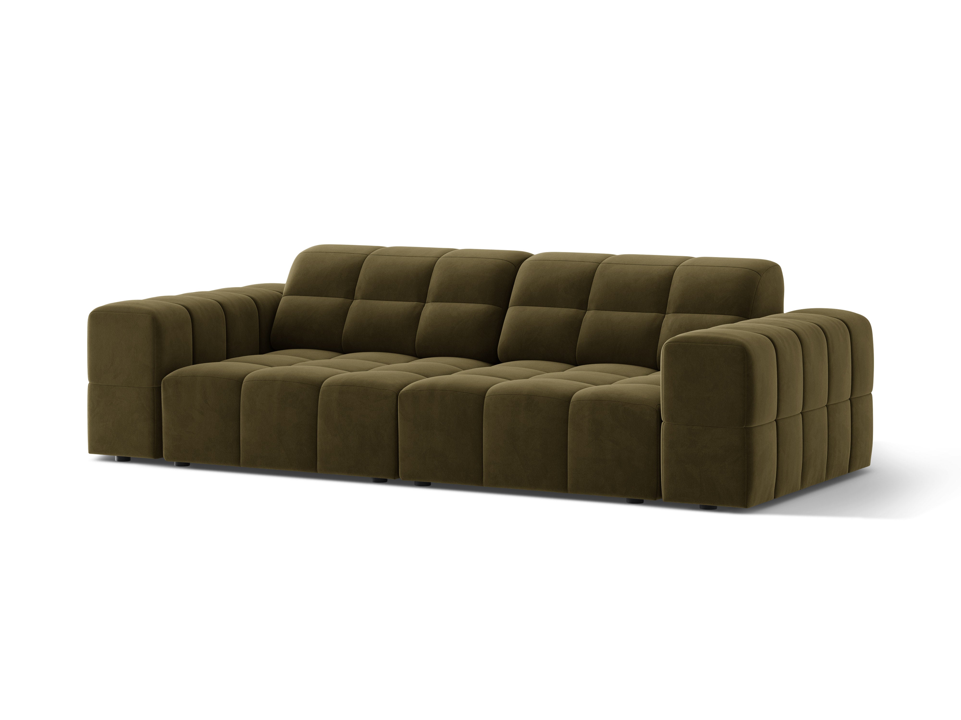 Velvet sofa 3-person olive chicago