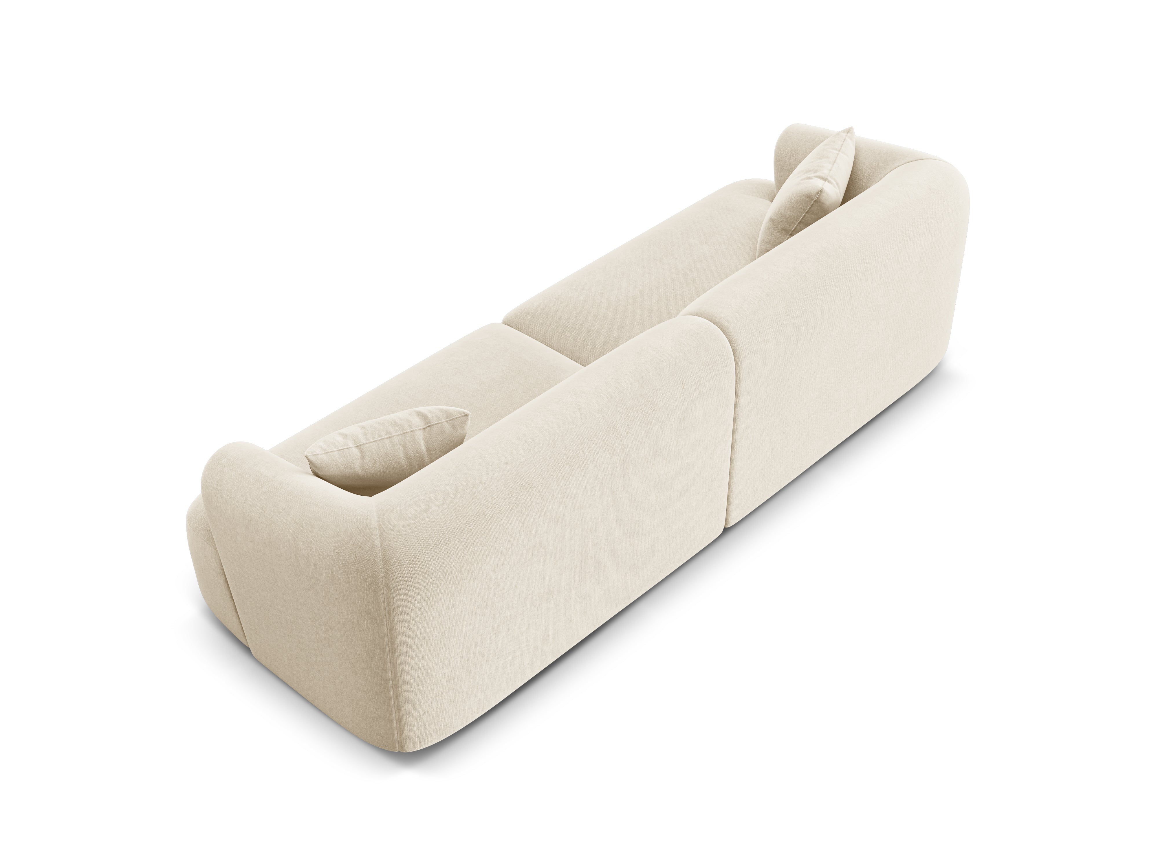 Velvet sofa for 4 people CAMPI light beige
