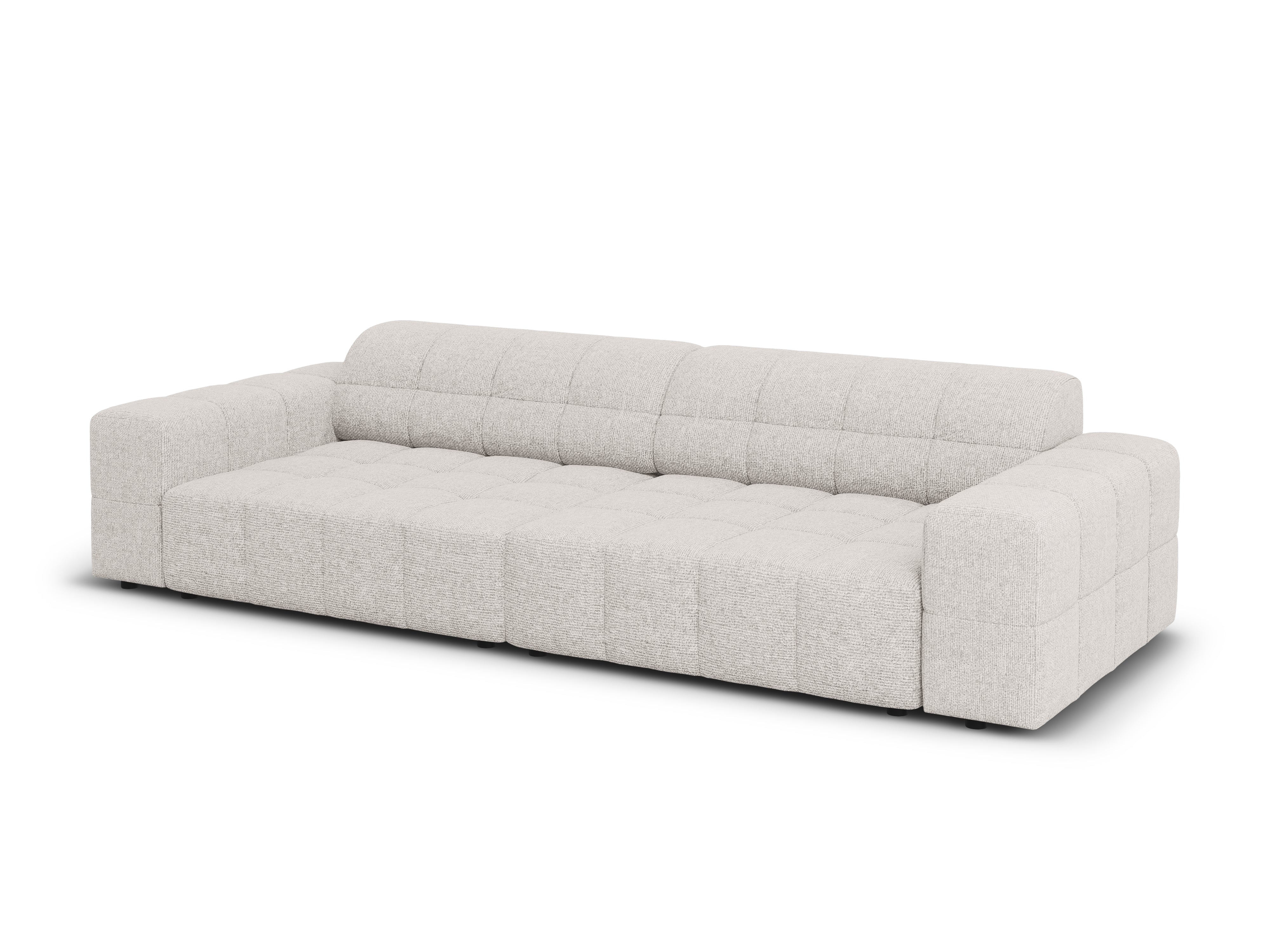 Sofa 4-osobowa CHICAGO jasnoszary szenil do salonu – Cosmopolitan Design