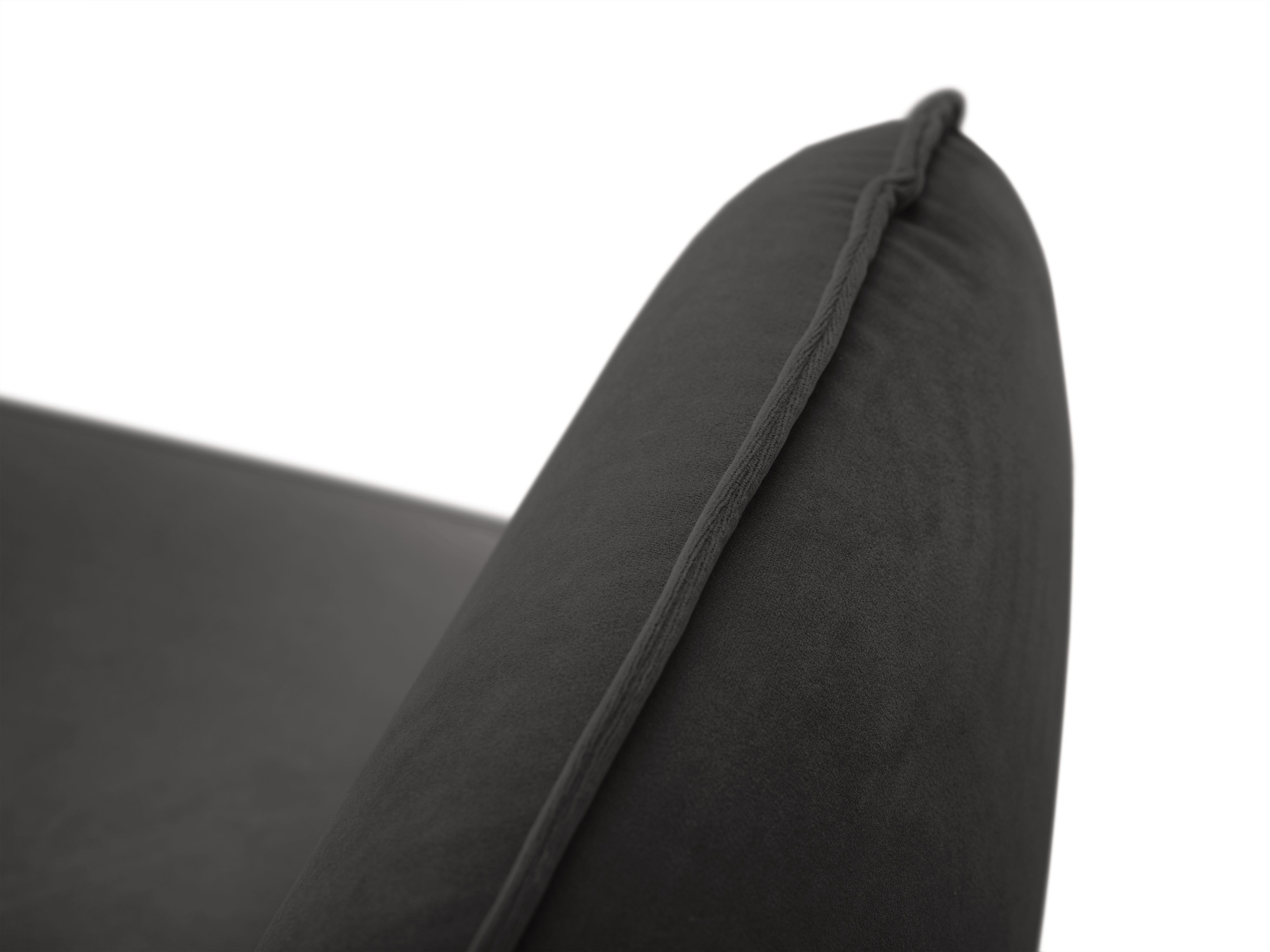 Velvet sofa for 4 people VIENNA dark gray with a gold base