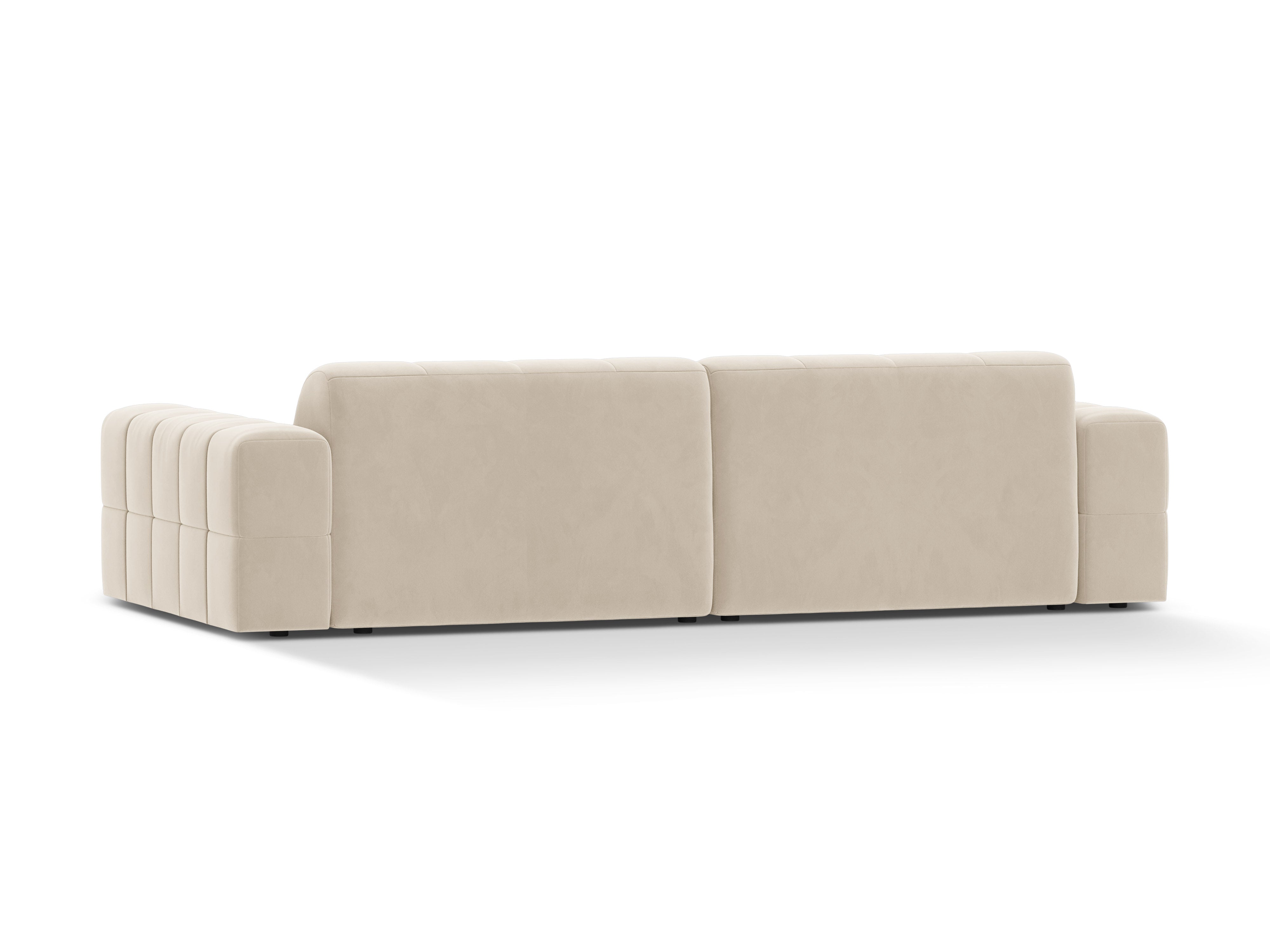 Velvet sofa 4-person light beige chicago