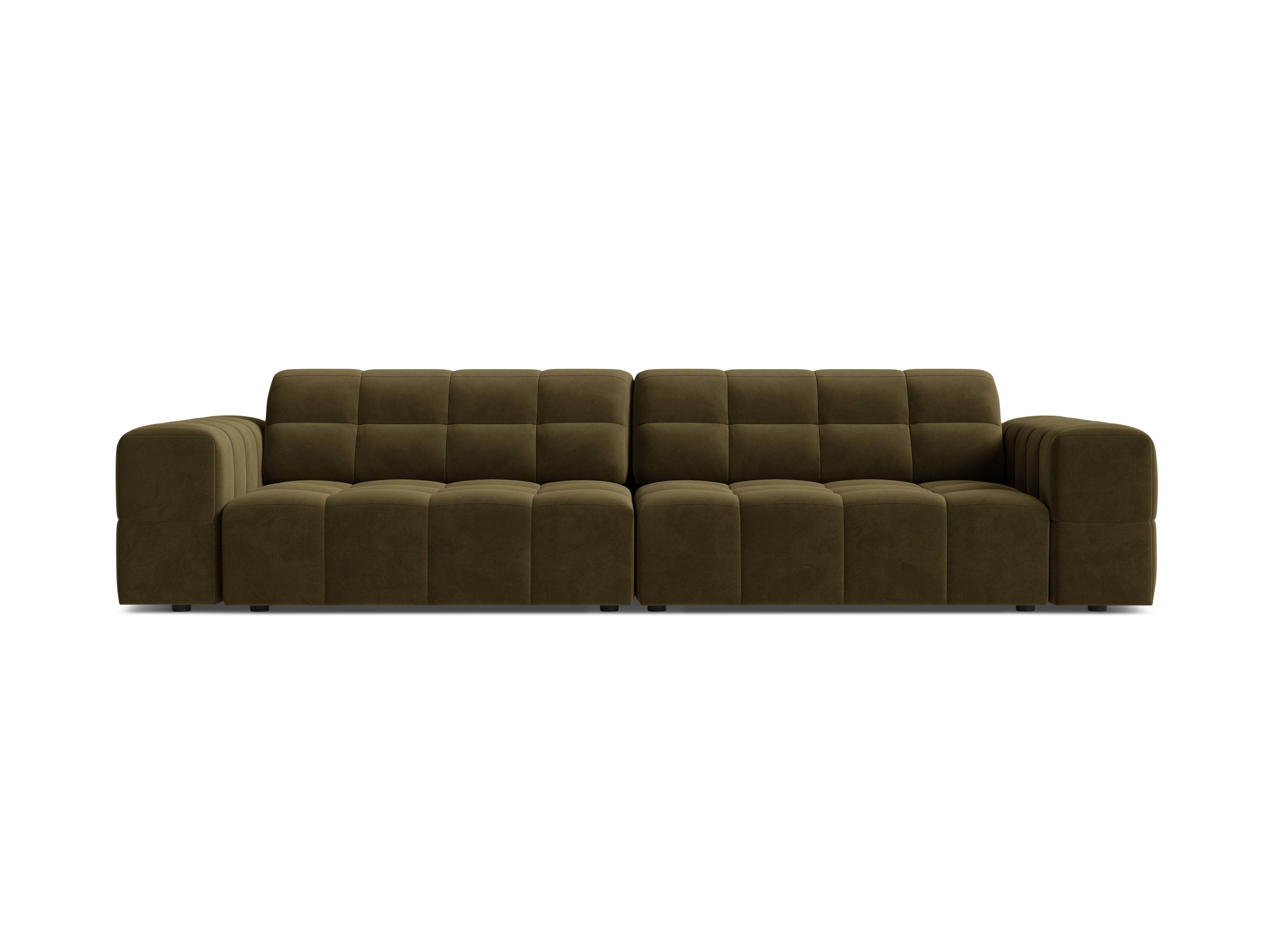 Velvet sofa 4-person olive chicago