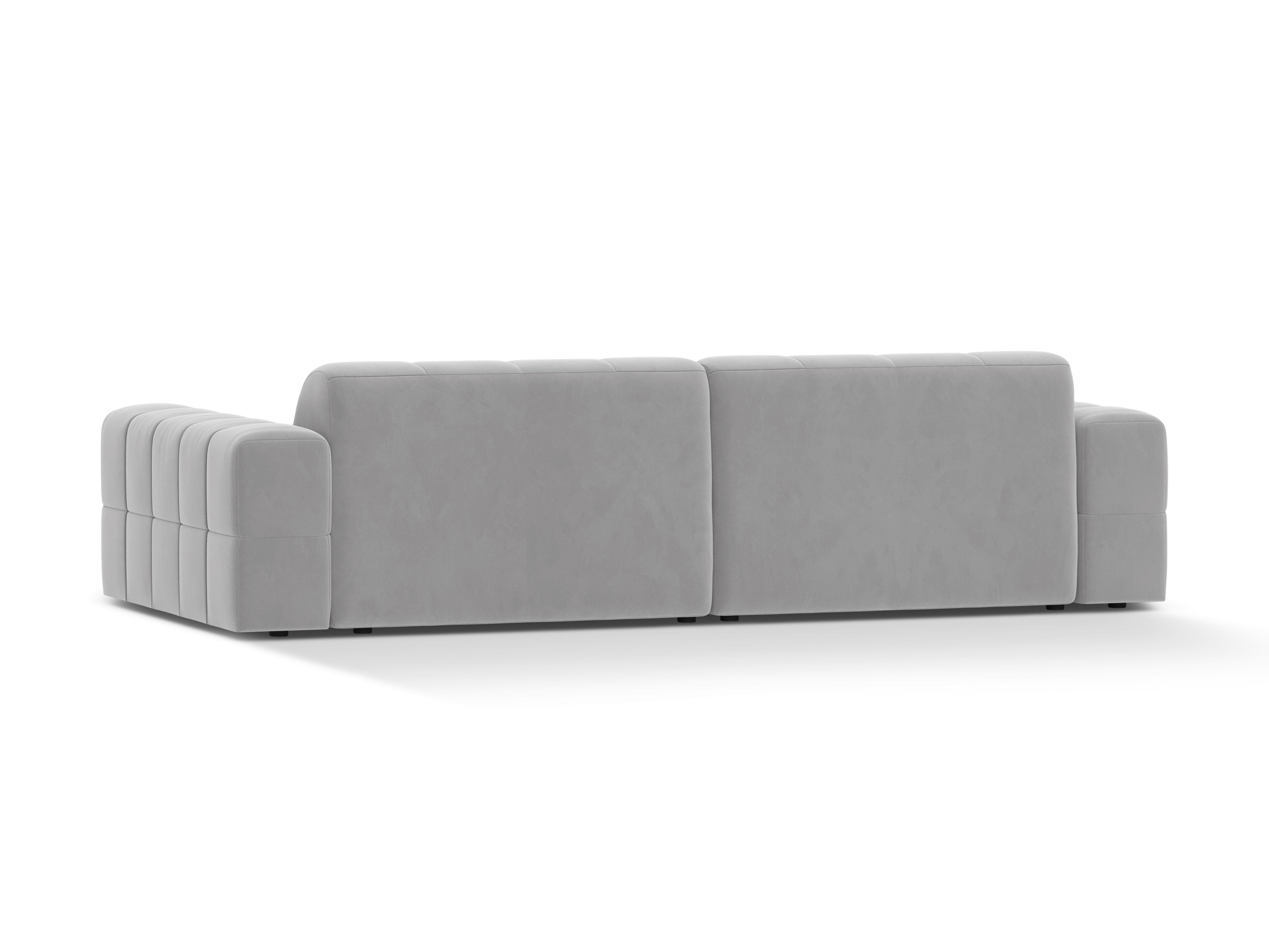 Velvet sofa 4-person Chicago light gray