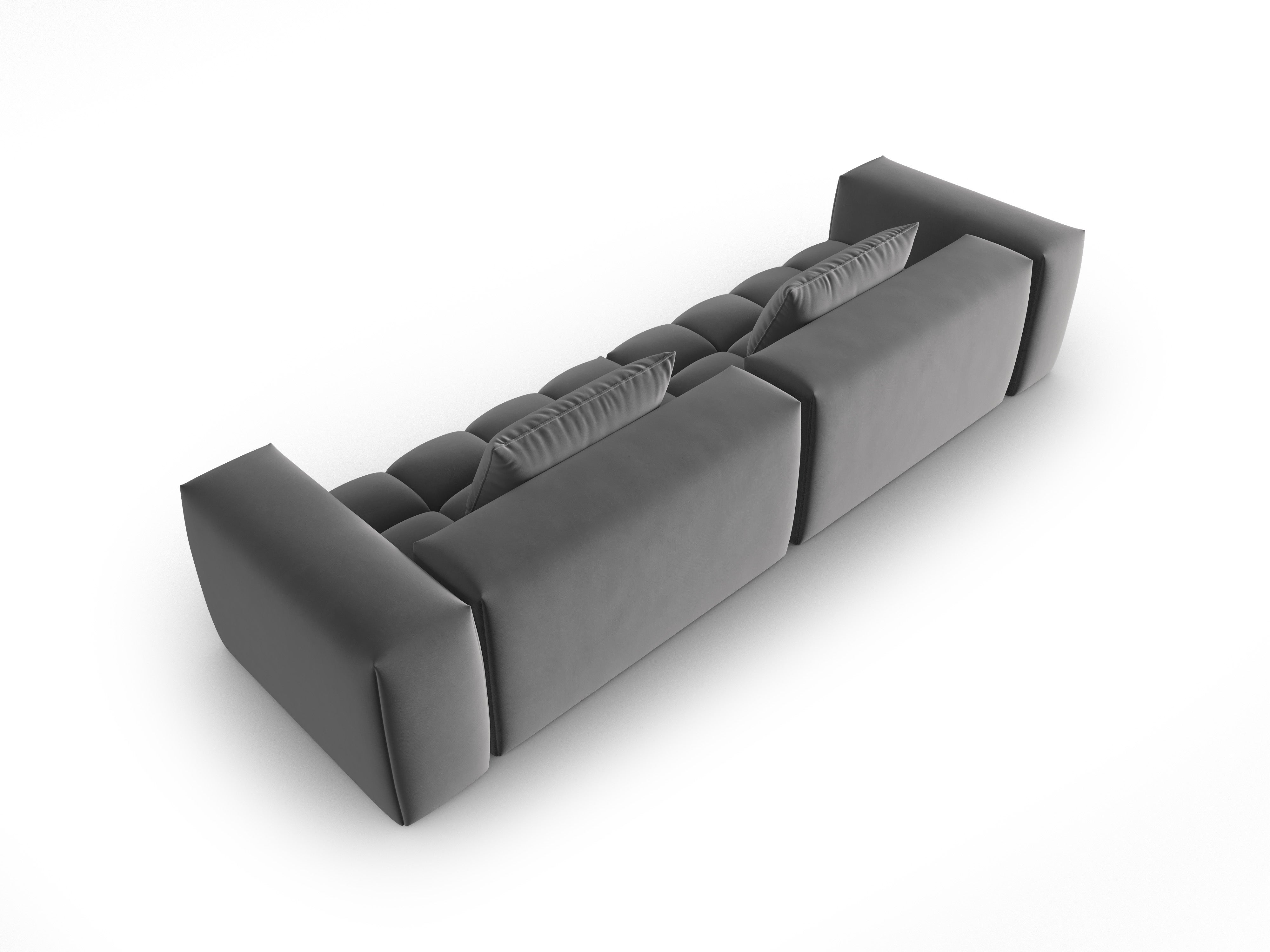Velvet Sofa for 5 People VERONA gray