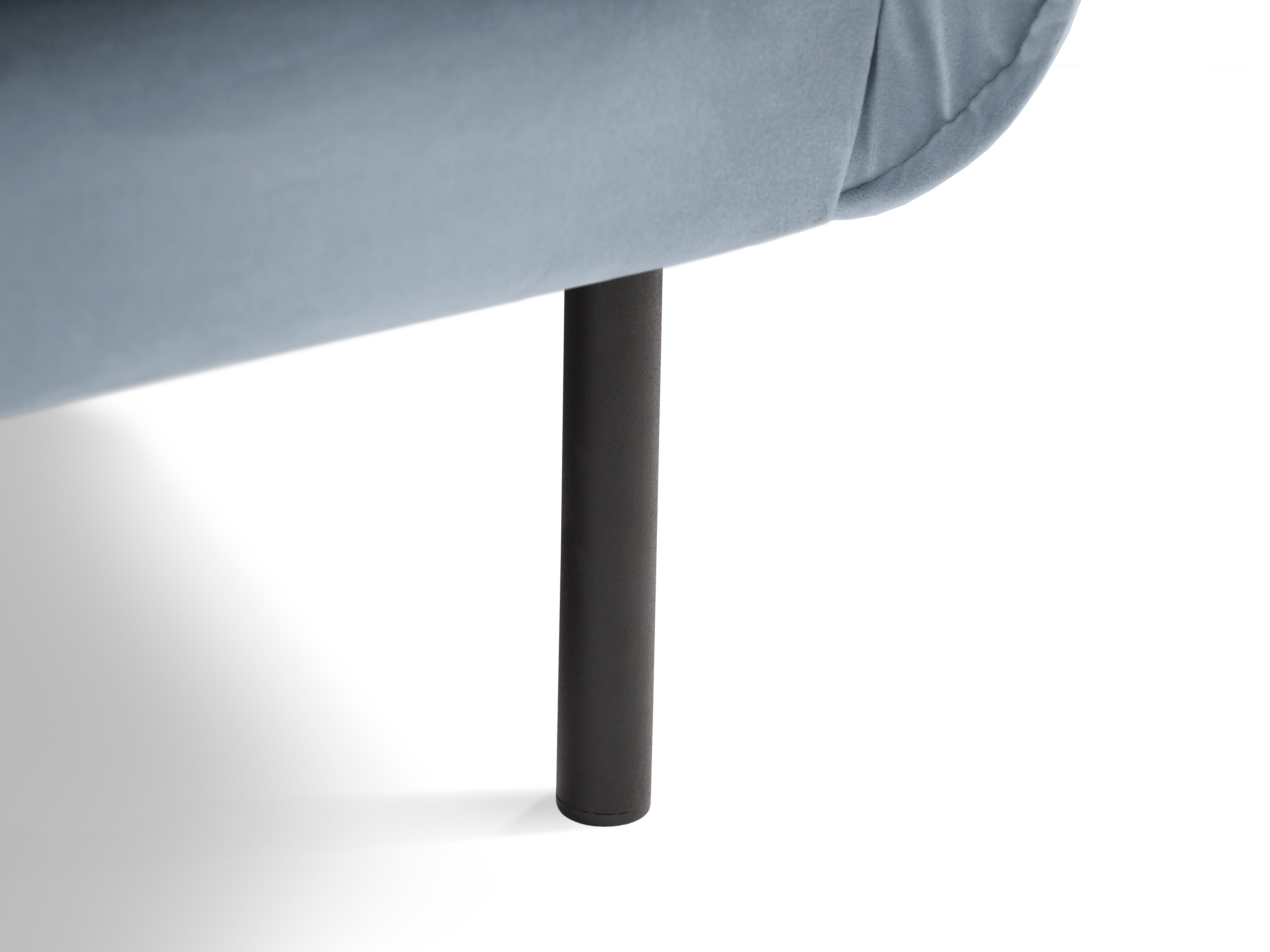 Velvet armchair VIENNA light blue with black base