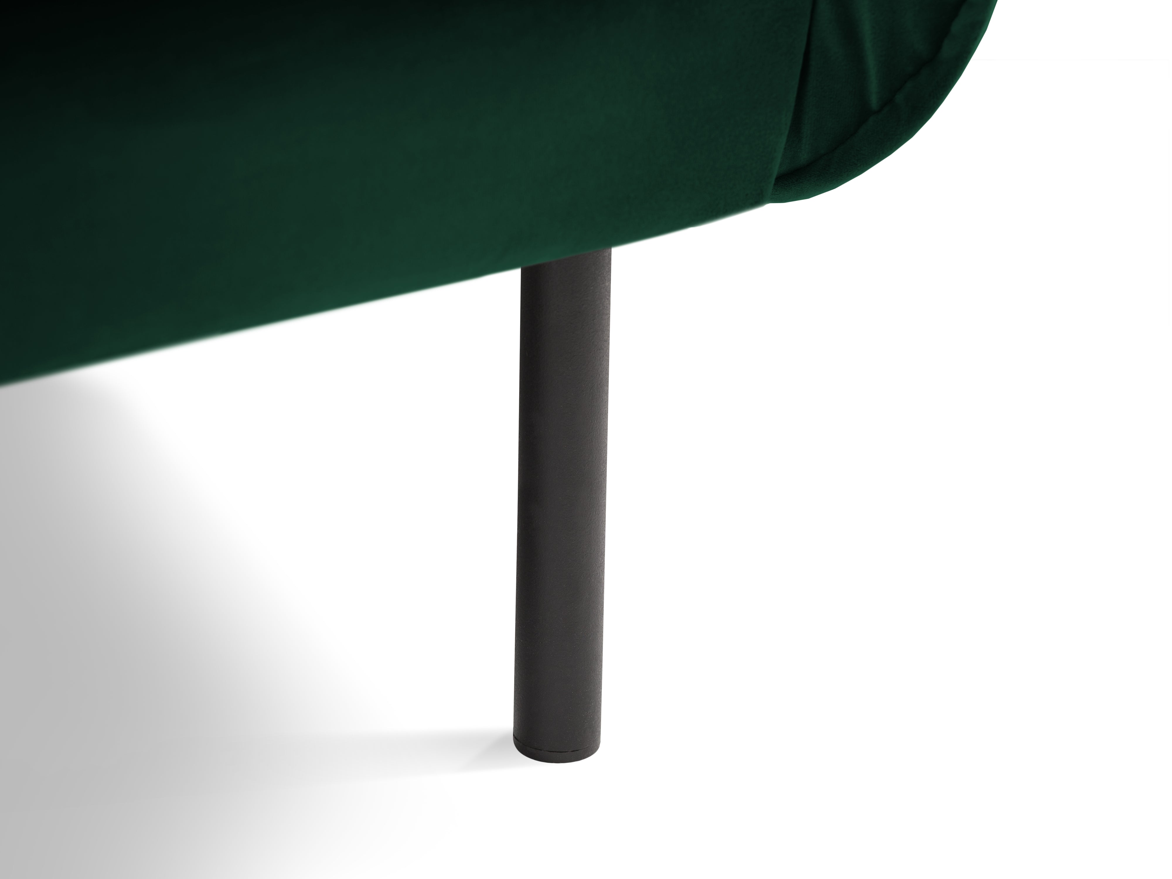 Velvet armchair VIENNA bottle green with black base