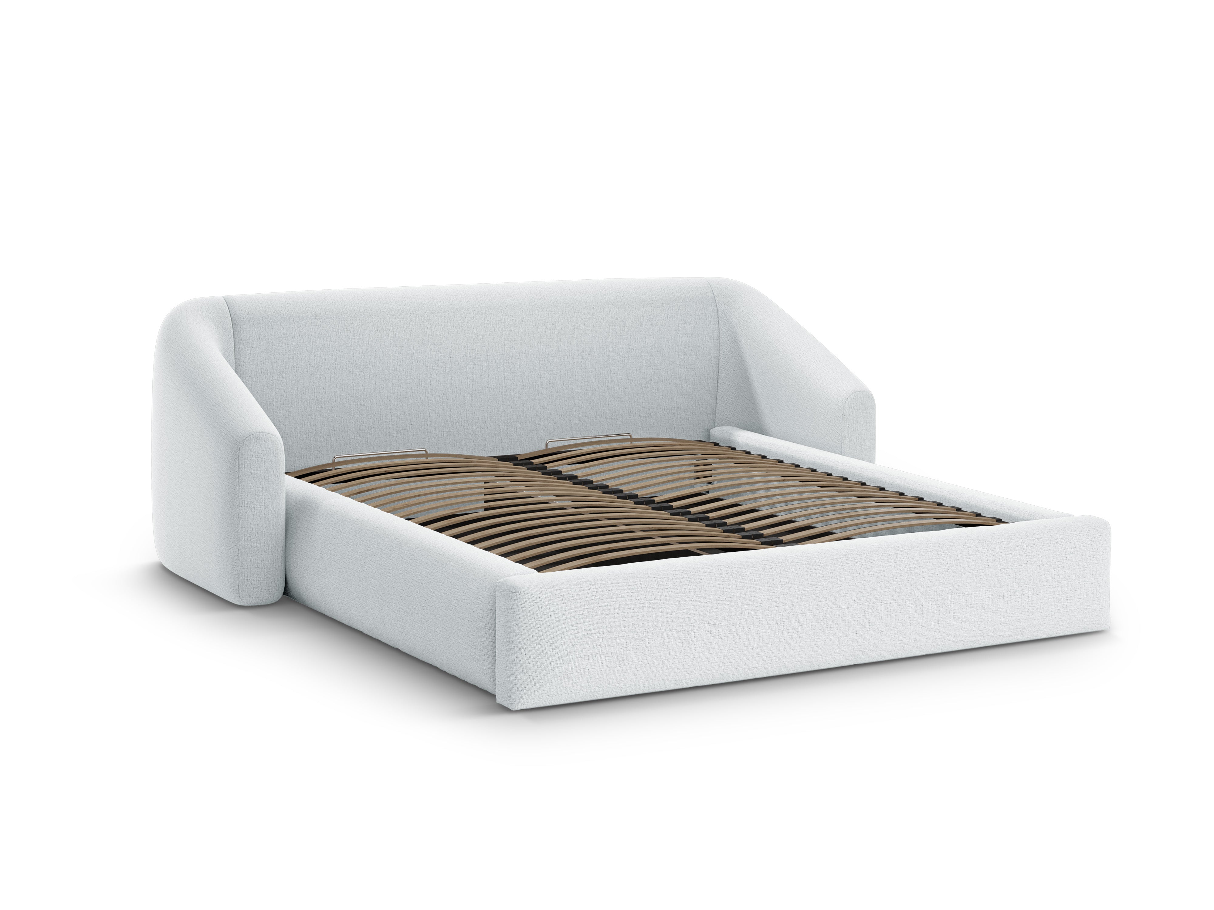 Bett CAMPI hellgrau Chenille