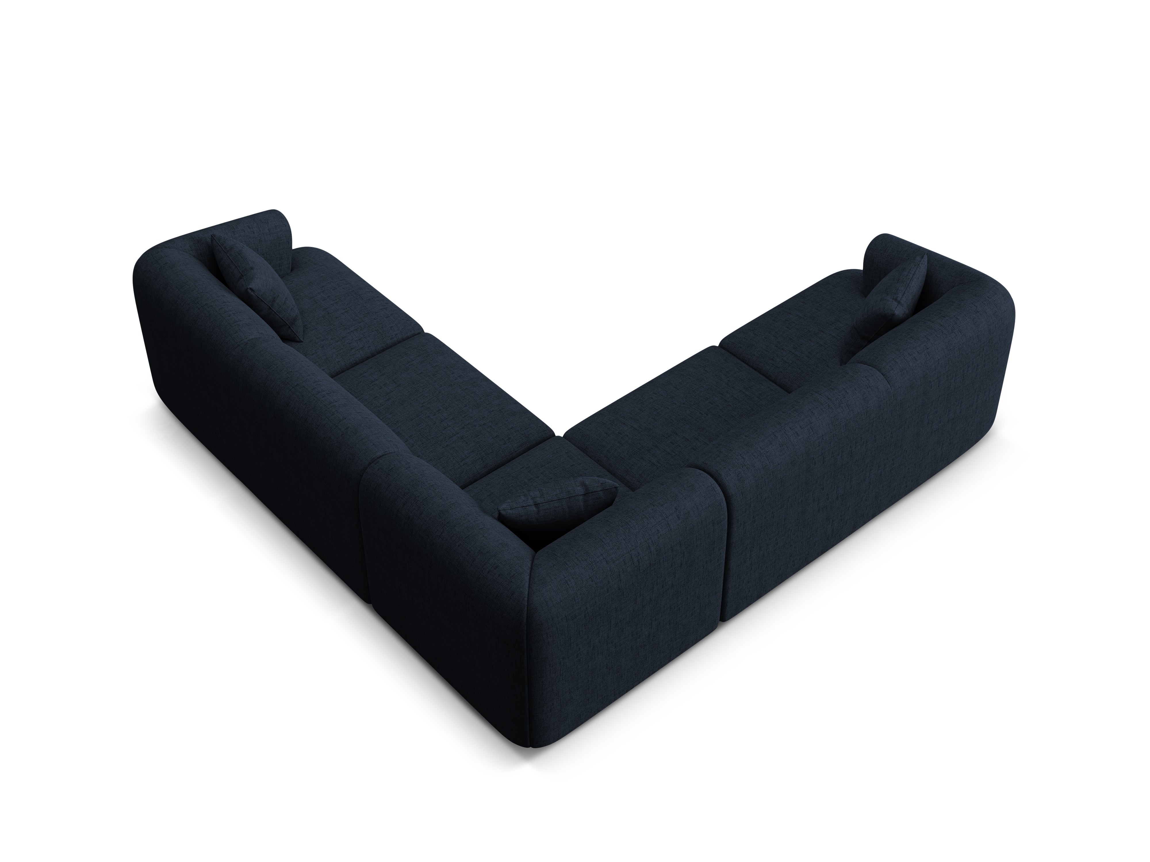 Symmetrical 4-Seater Sofa CAMPI Blue Chenille