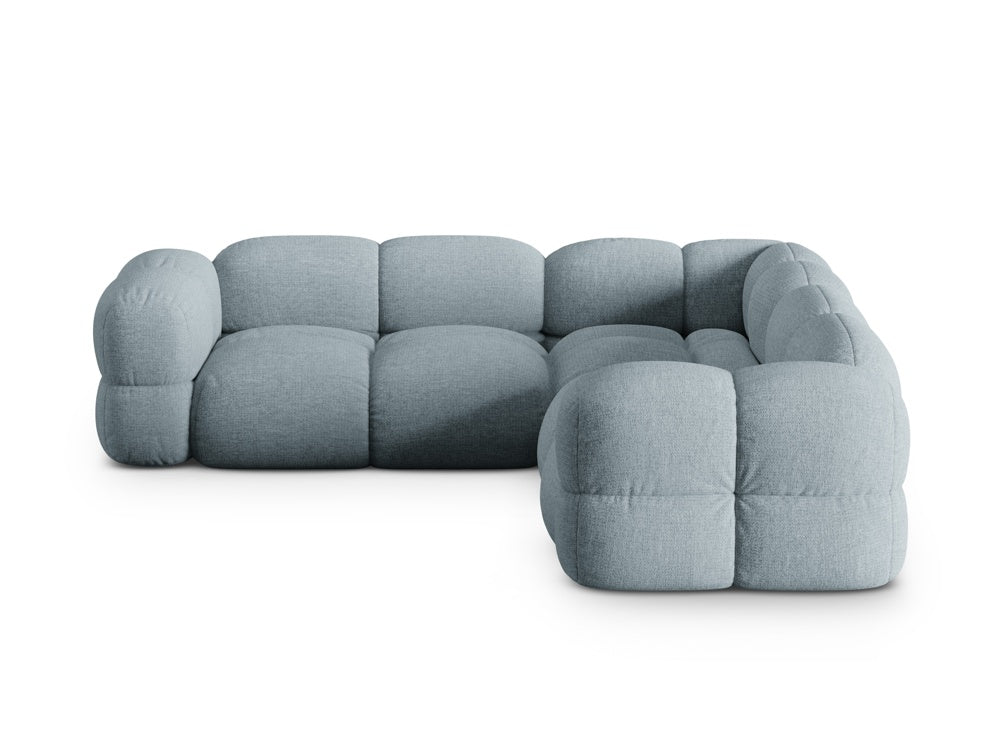 Symmetrische Eckcouch LORETTO pastellblau