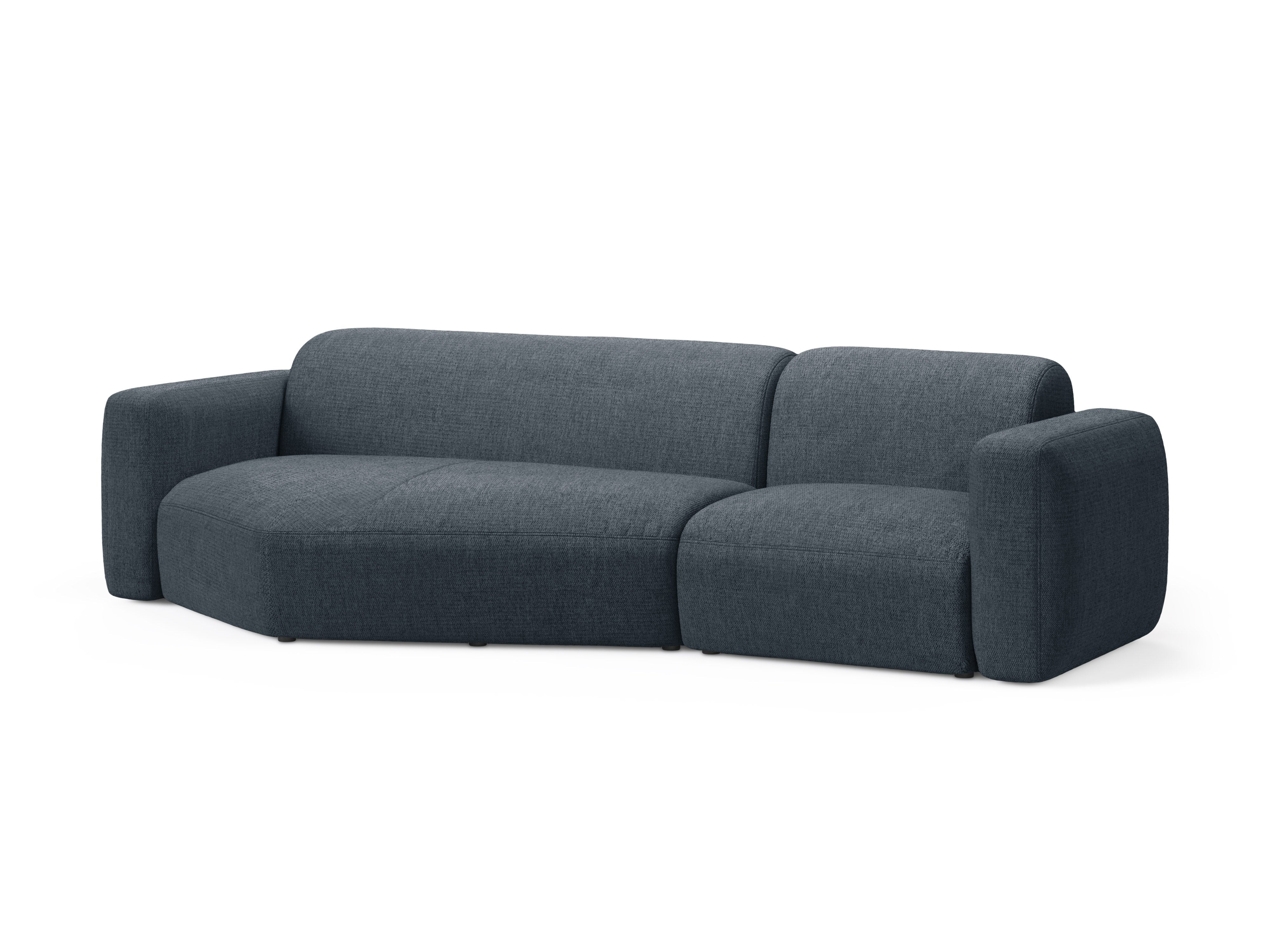 Left-sided corner sofa STRINO blue chenille