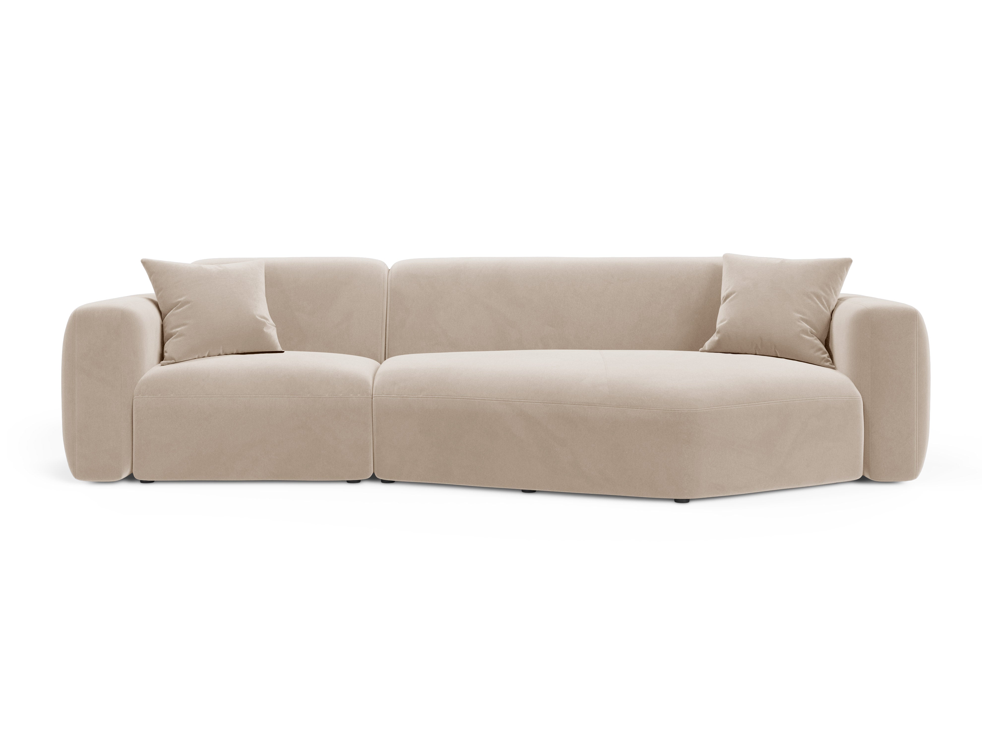 Right-facing velvet corner sofa STRINO beige