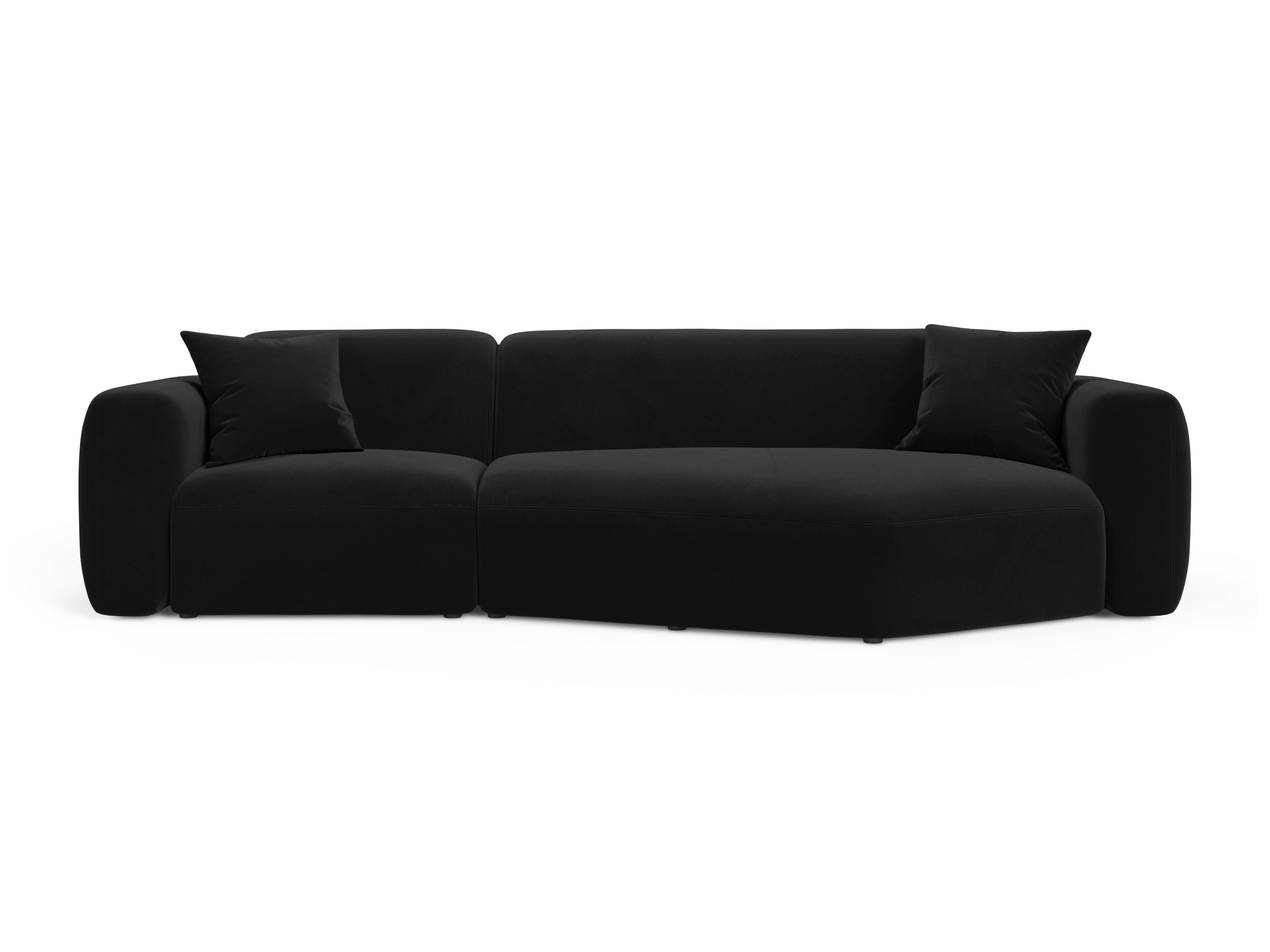 Right-facing velvet corner sofa STRINO black