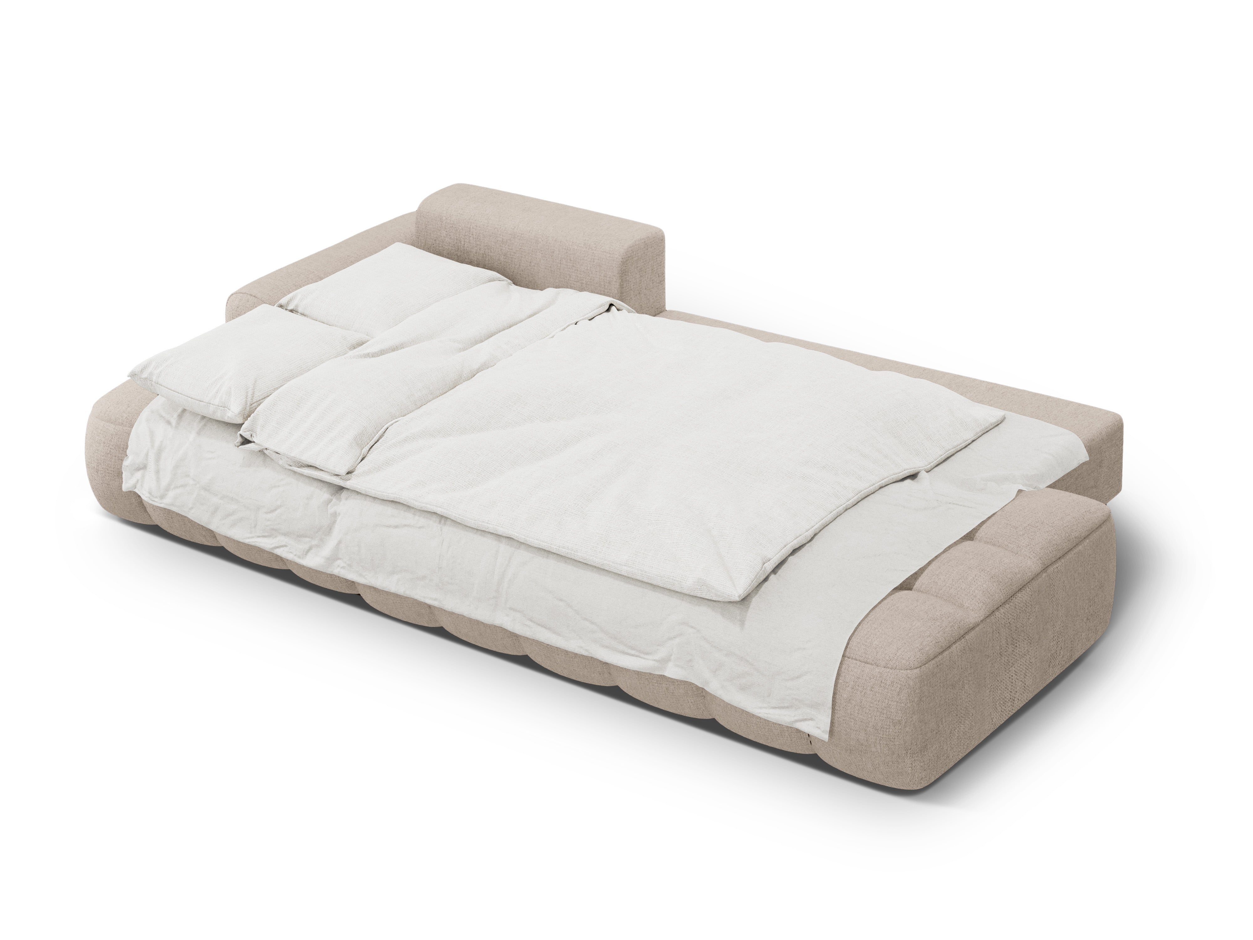 Left-sided corner sofa bed for 3 people LINZ sand