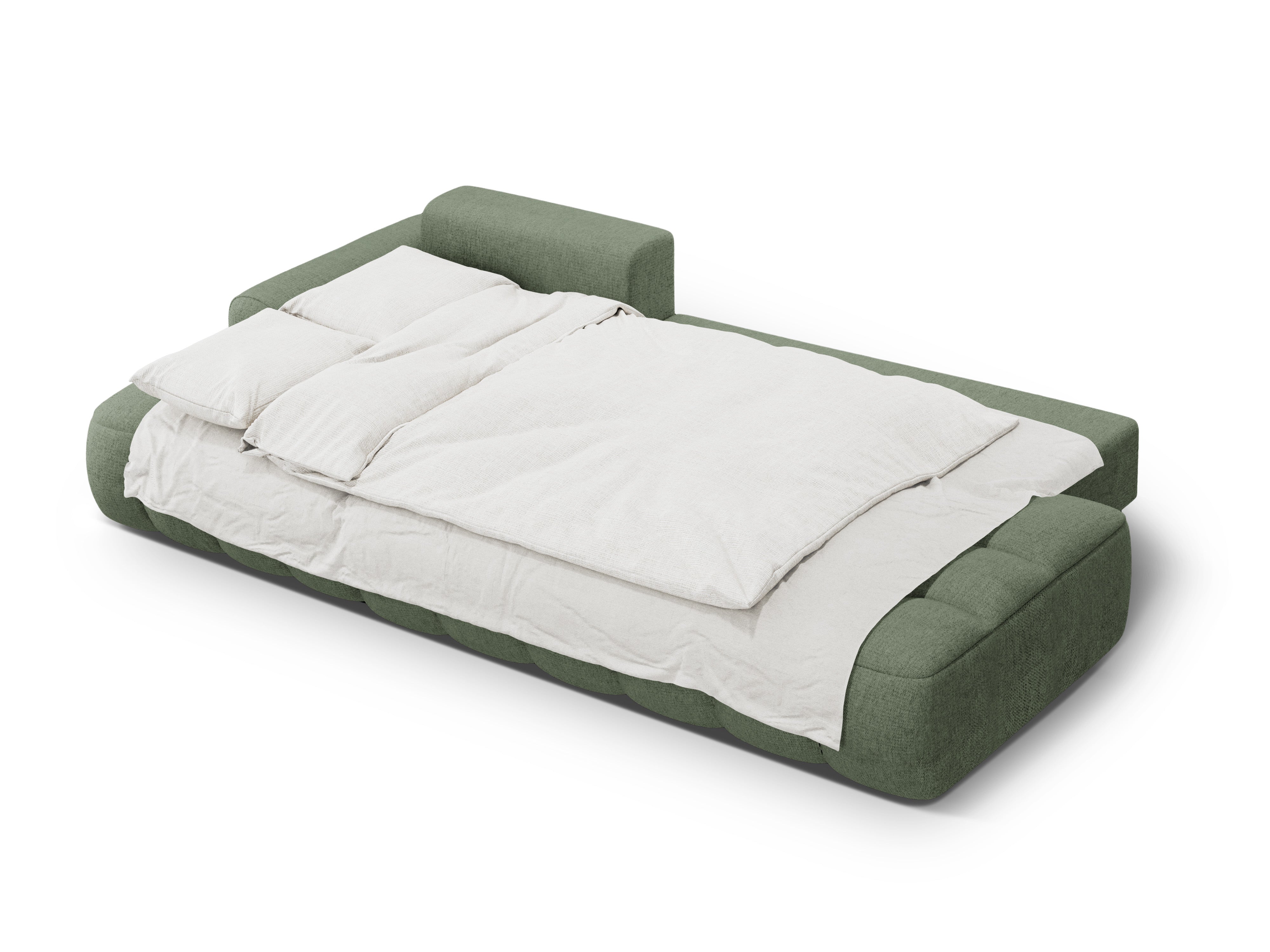 Left-sided corner sofa bed for 3 people LINZ olive