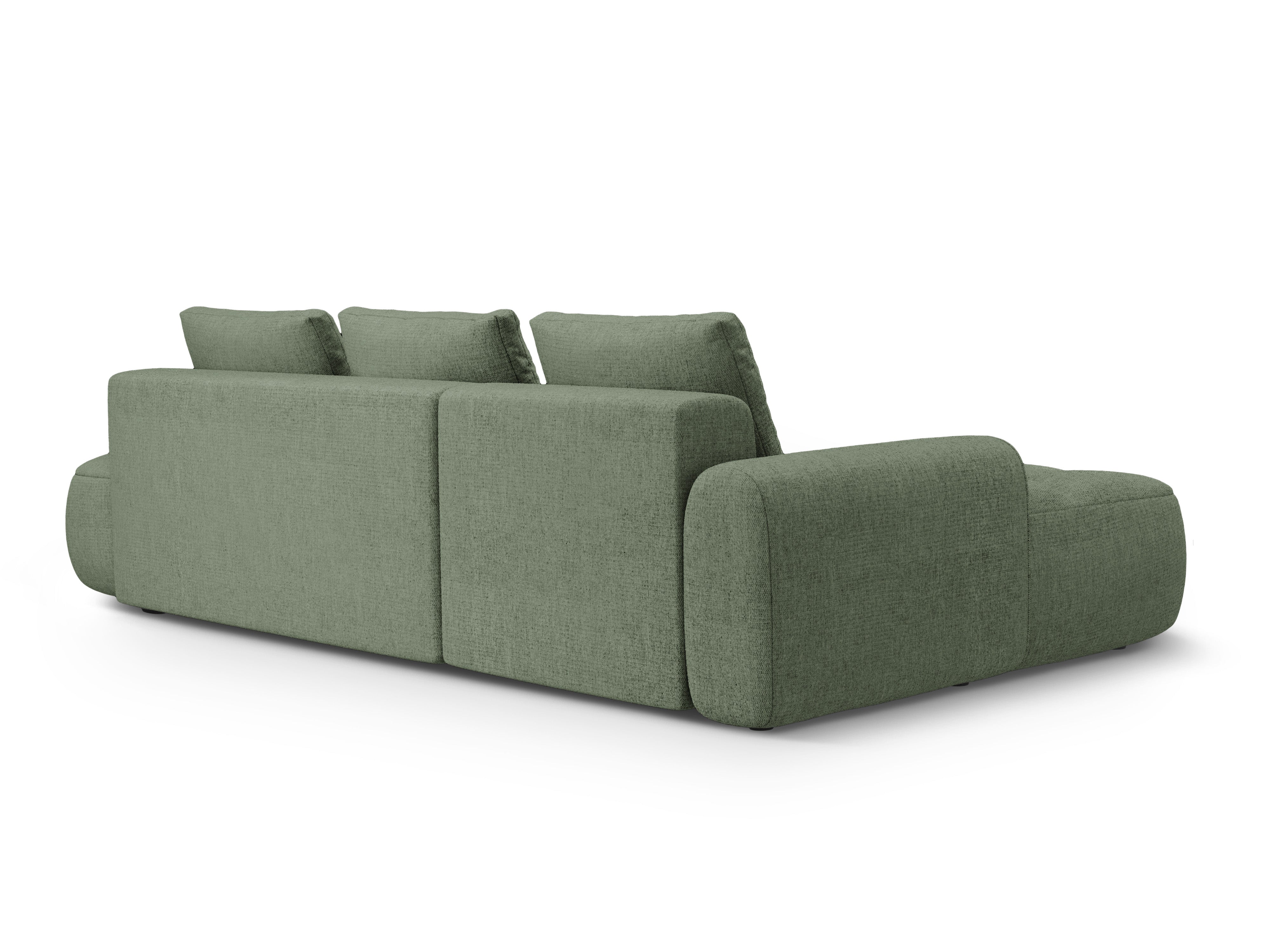 Left-sided corner sofa bed for 3 people LINZ olive