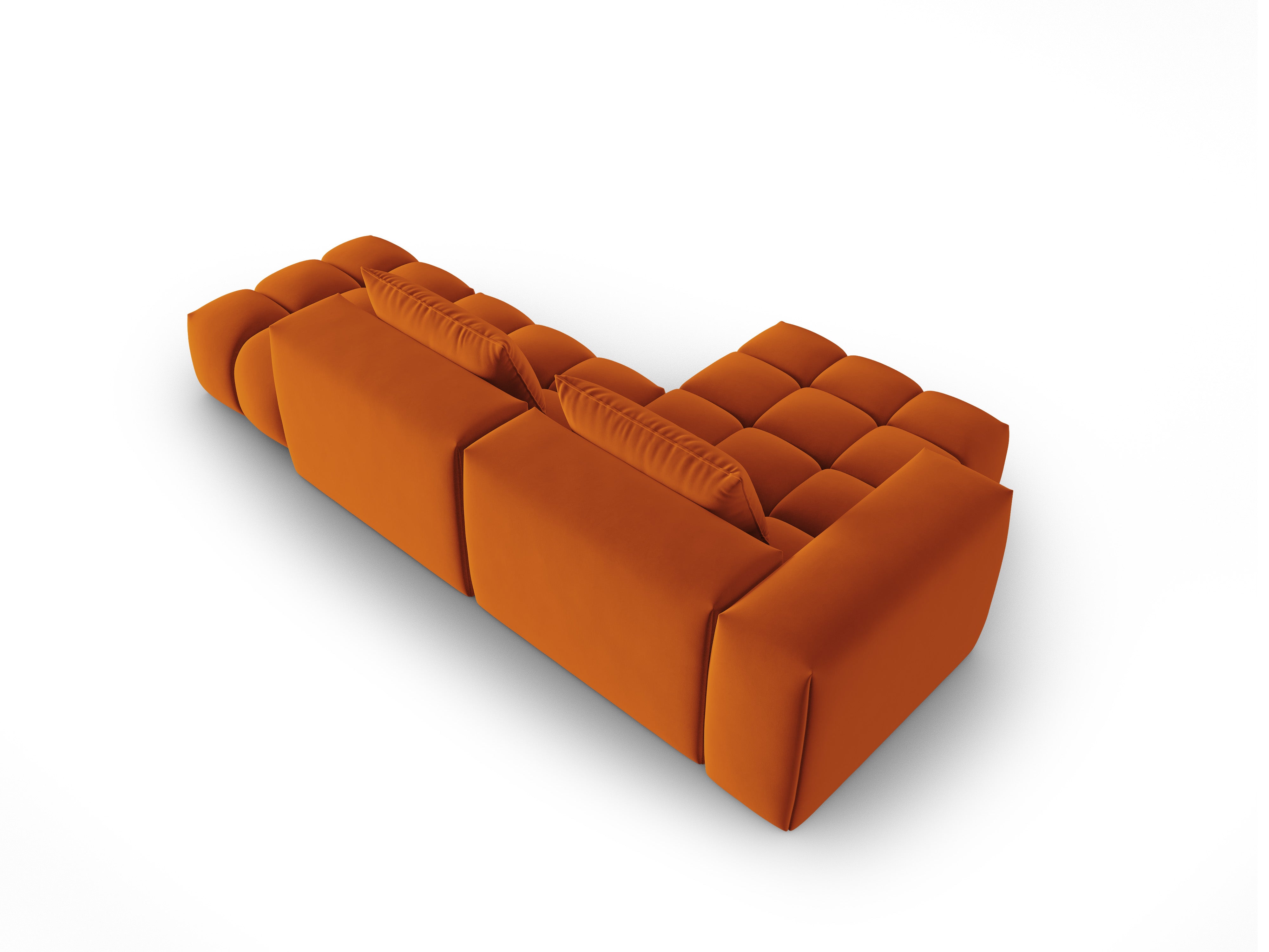 Open left-facing 4-seater velvet corner sofa VERONA brick