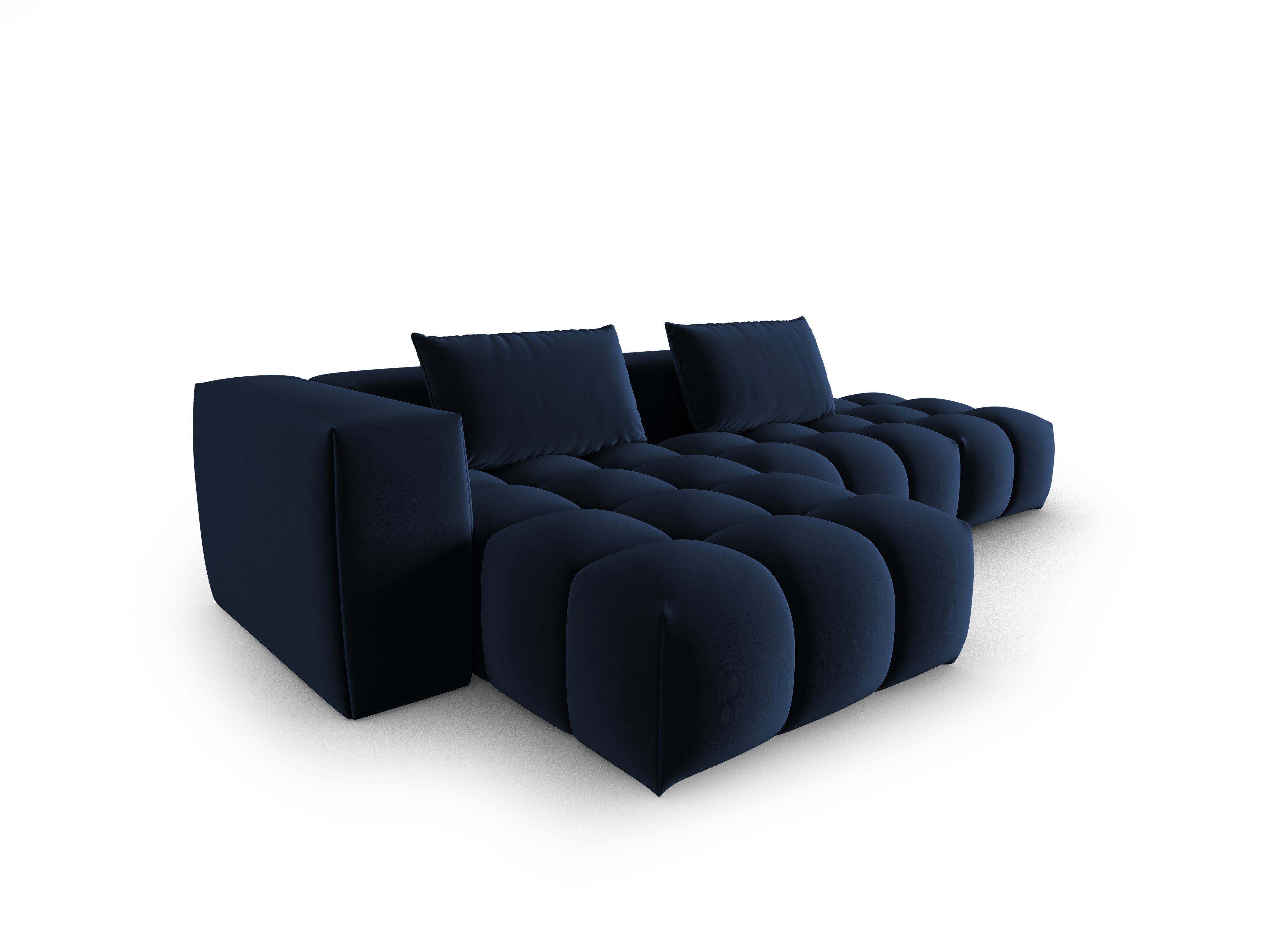 Open left-facing 4-seater velvet corner sofa VERONA royal blue