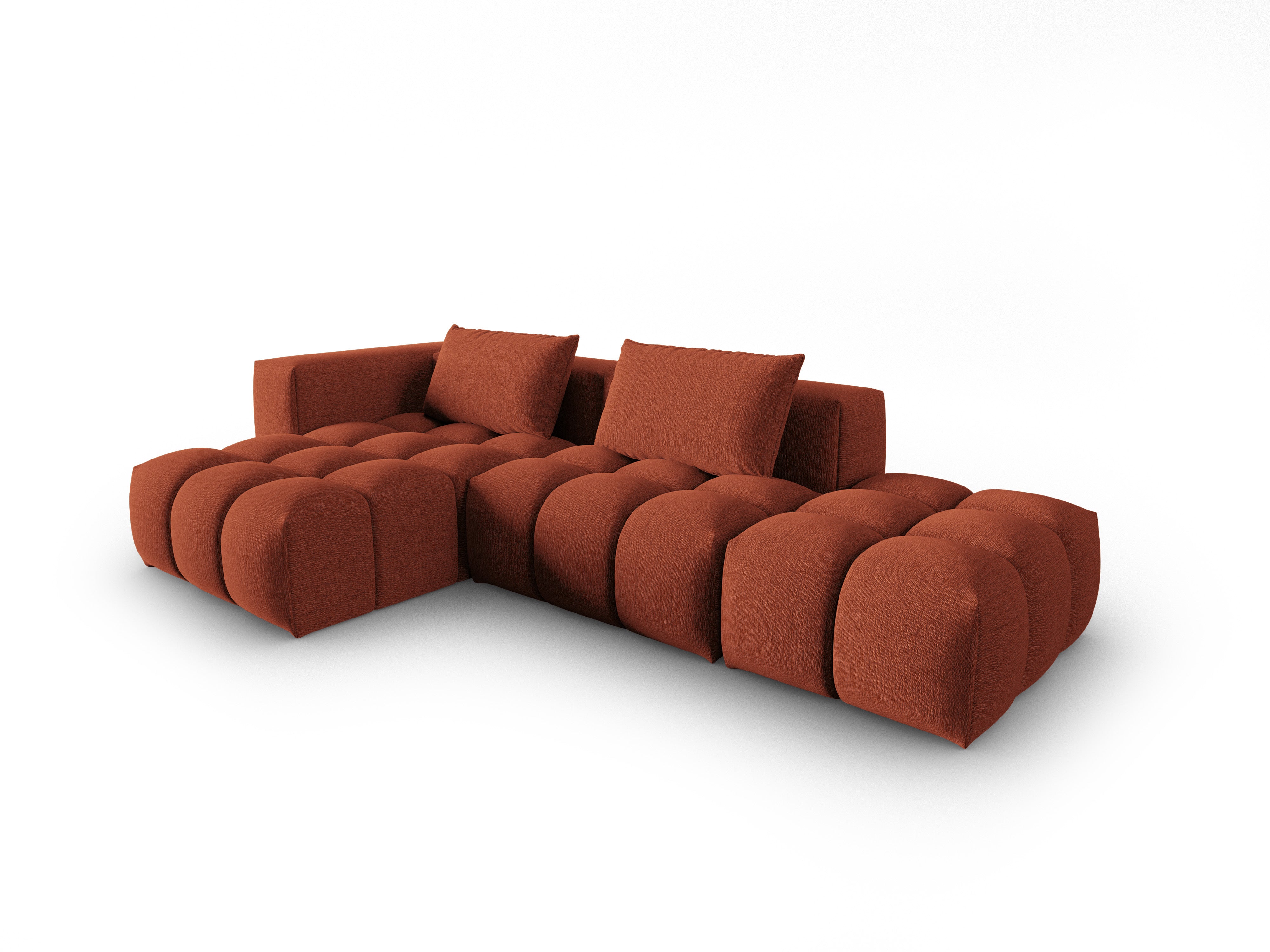 VERONA open left-facing 4-seater corner sofa coral