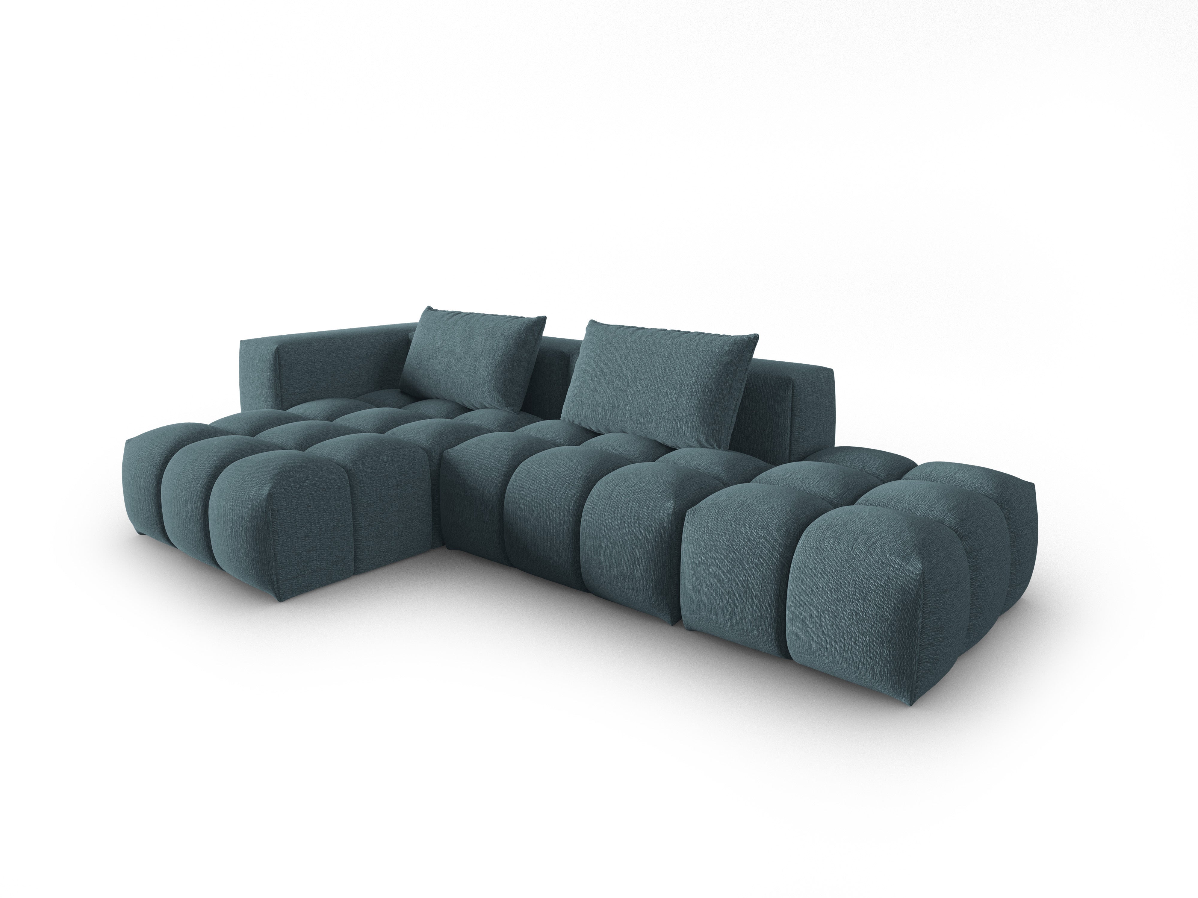 VERONA open left-facing 4-seater corner sofa light blue