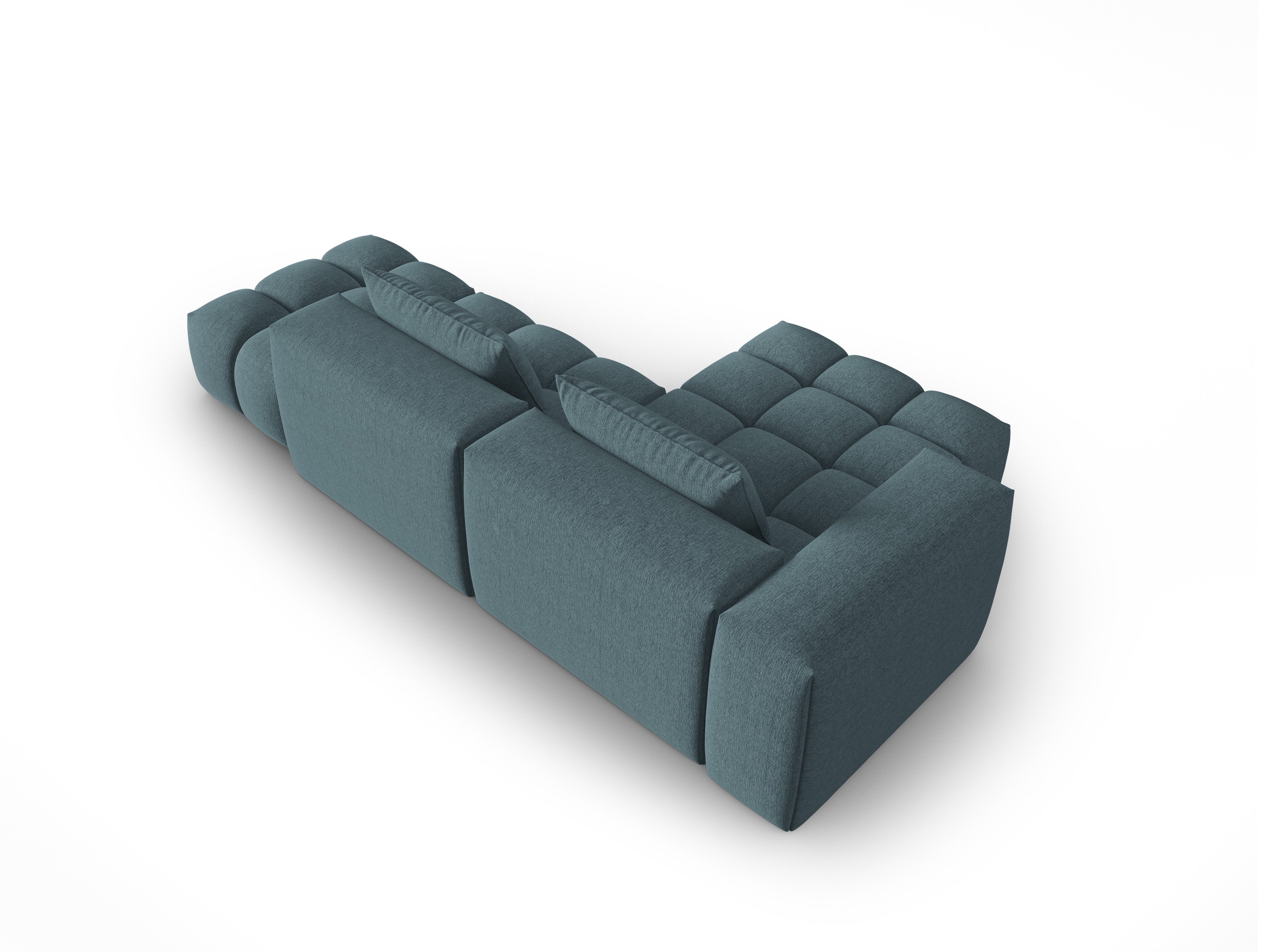 VERONA open left-facing 4-seater corner sofa light blue