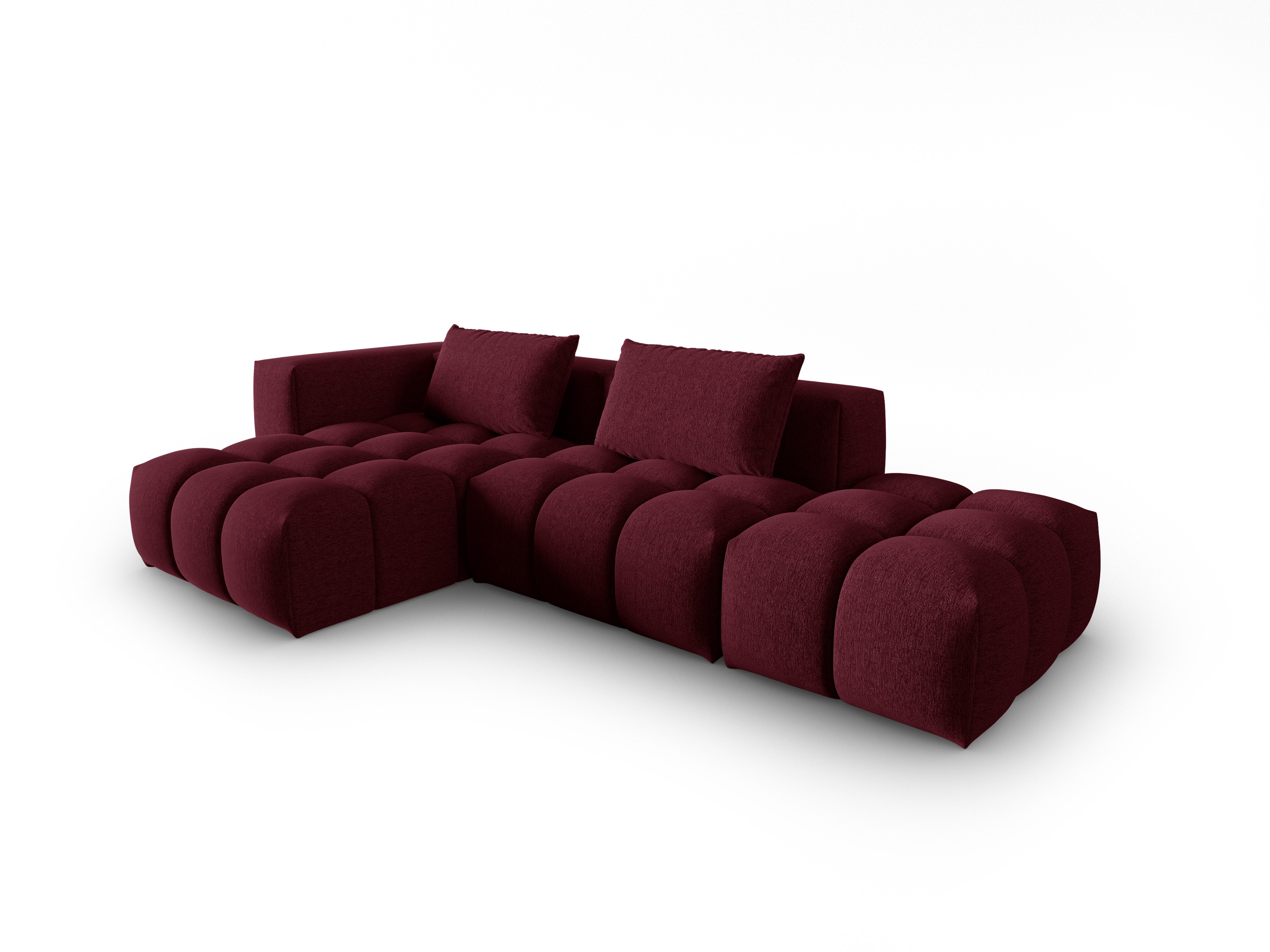 VERONA open left-facing 4-seater corner sofa burgundy
