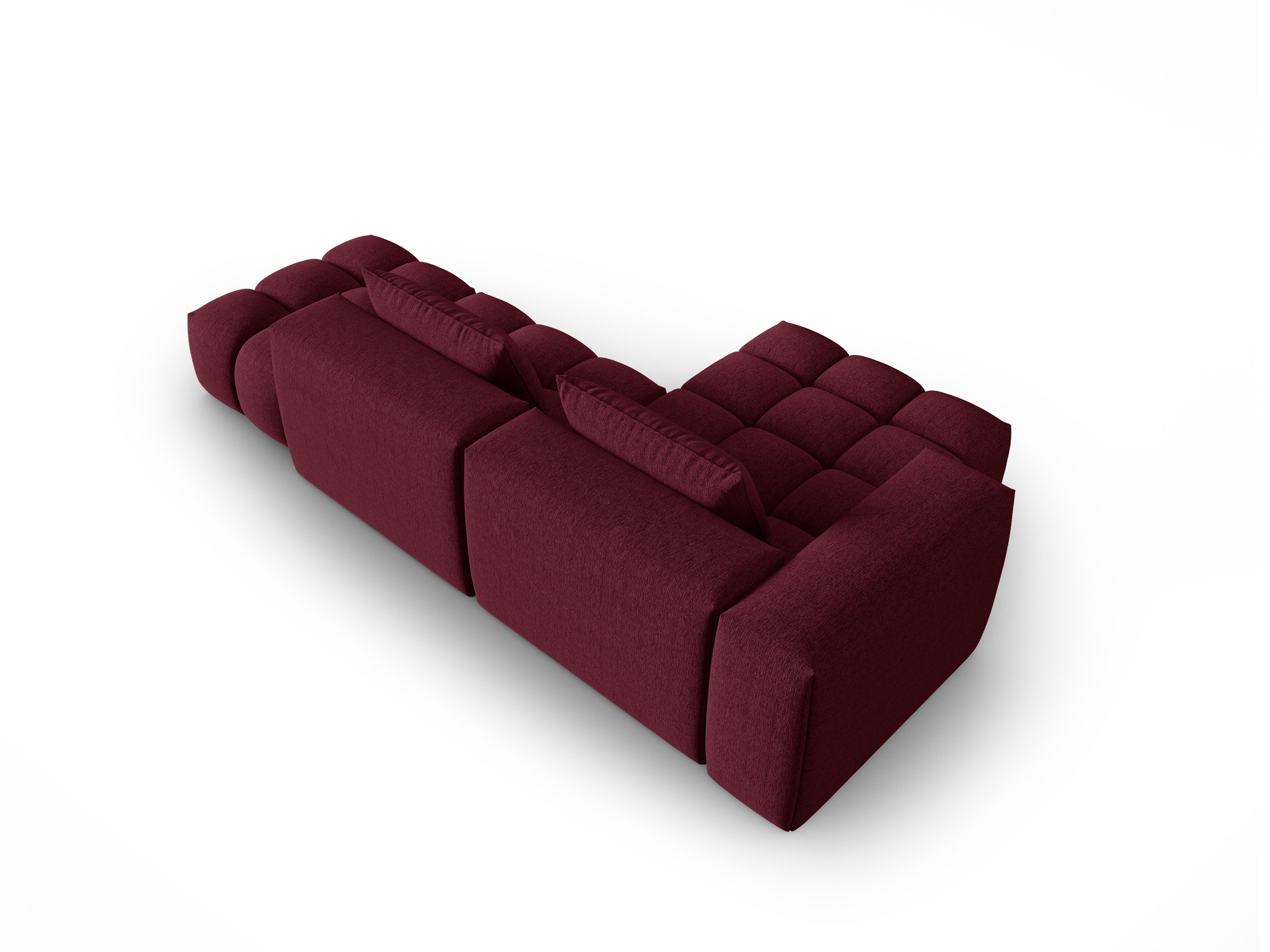 VERONA open left-facing 4-seater corner sofa burgundy