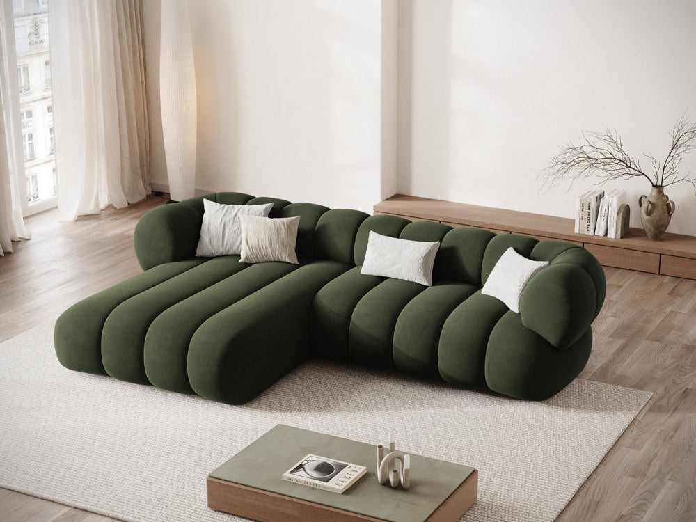 Samt-Ecksofa für 5 Personen links KOGE grün