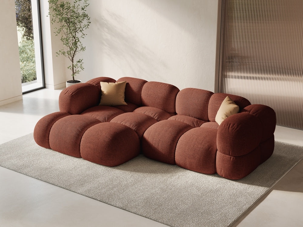 Left-facing 3-seater corner sofa LORETTO coral