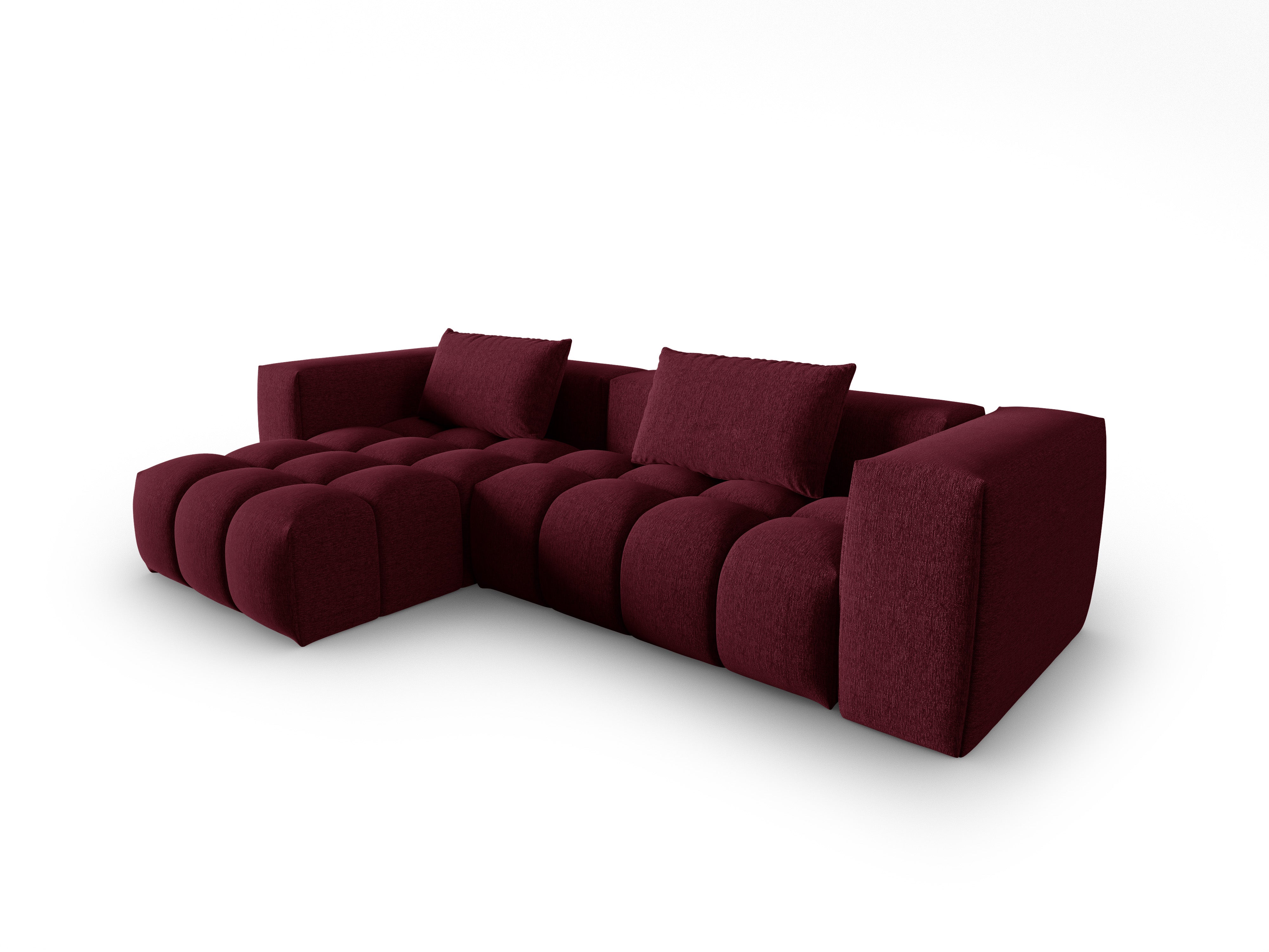 Left-facing 3-seater corner sofa VERONA burgundy