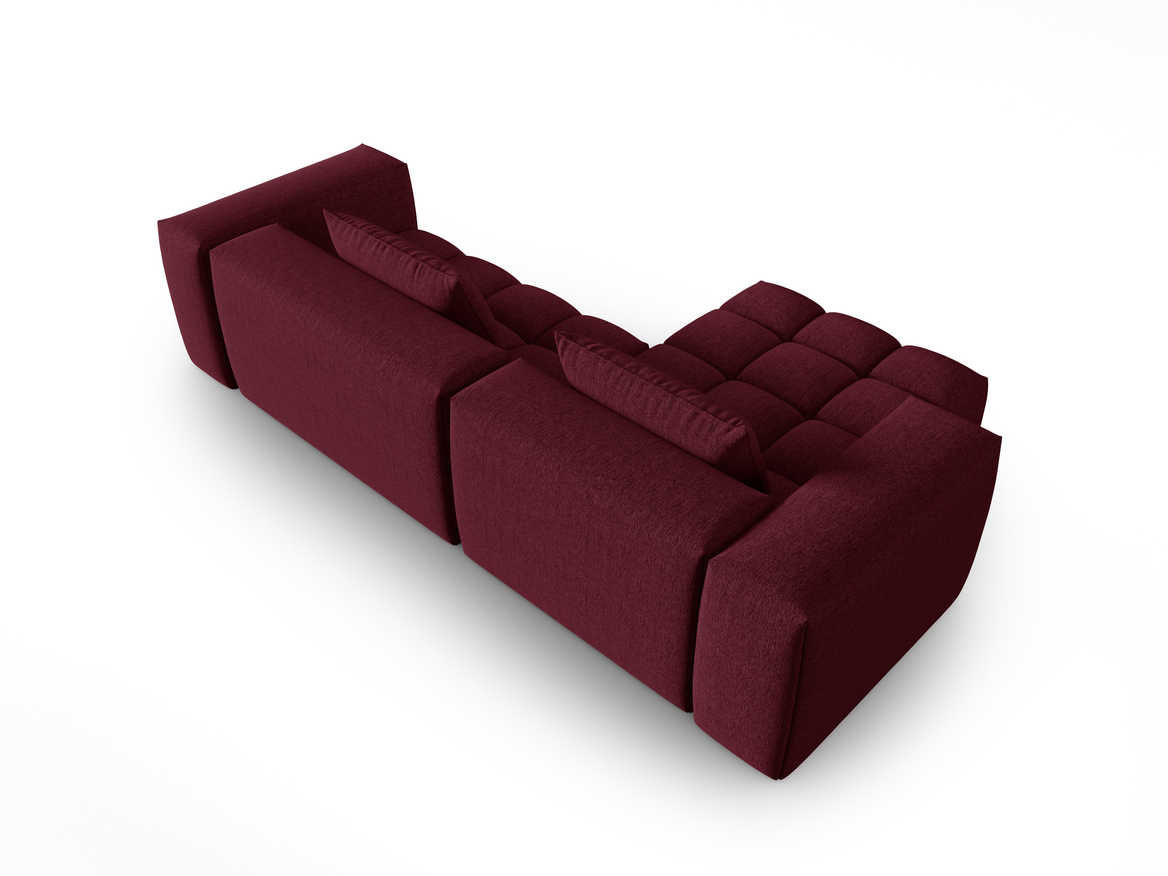 Left-facing 3-seater corner sofa VERONA burgundy