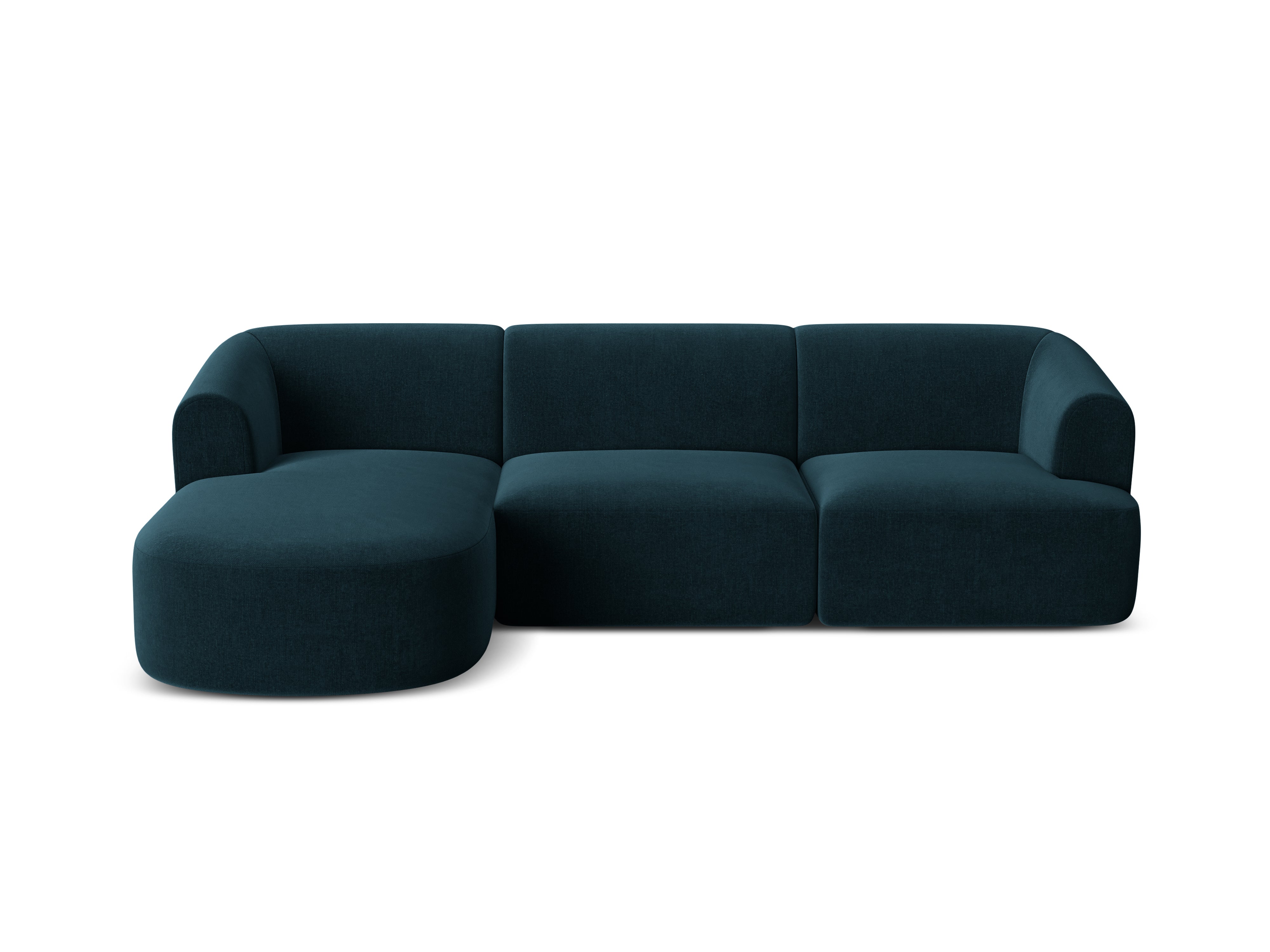 Samt-Ecksofa linksseitig für 4 Personen CAMPI petrol