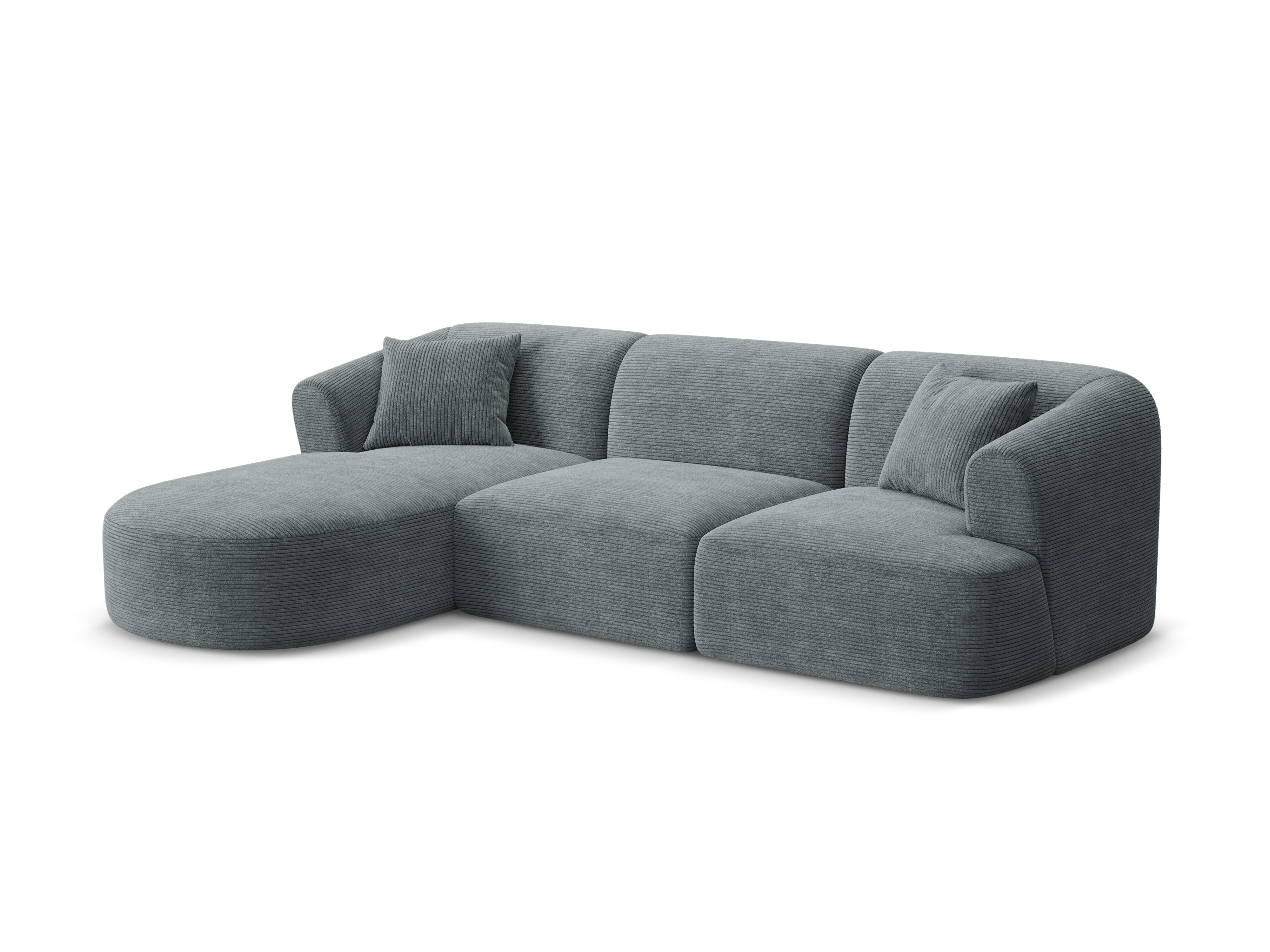 Linksseitiges 4-Sitzer-Sofa CAMPI grauer Cordstoff