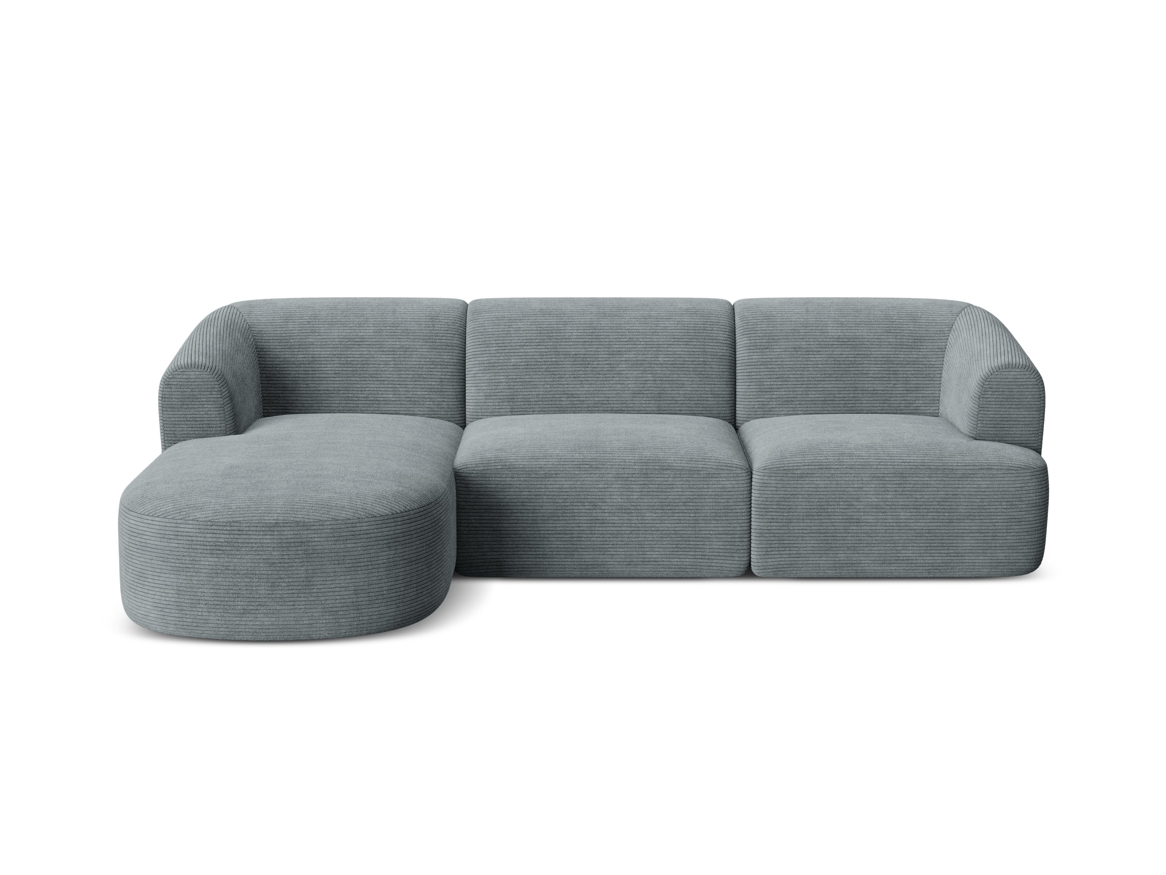 Linksseitiges 4-Sitzer-Sofa CAMPI grauer Cordstoff