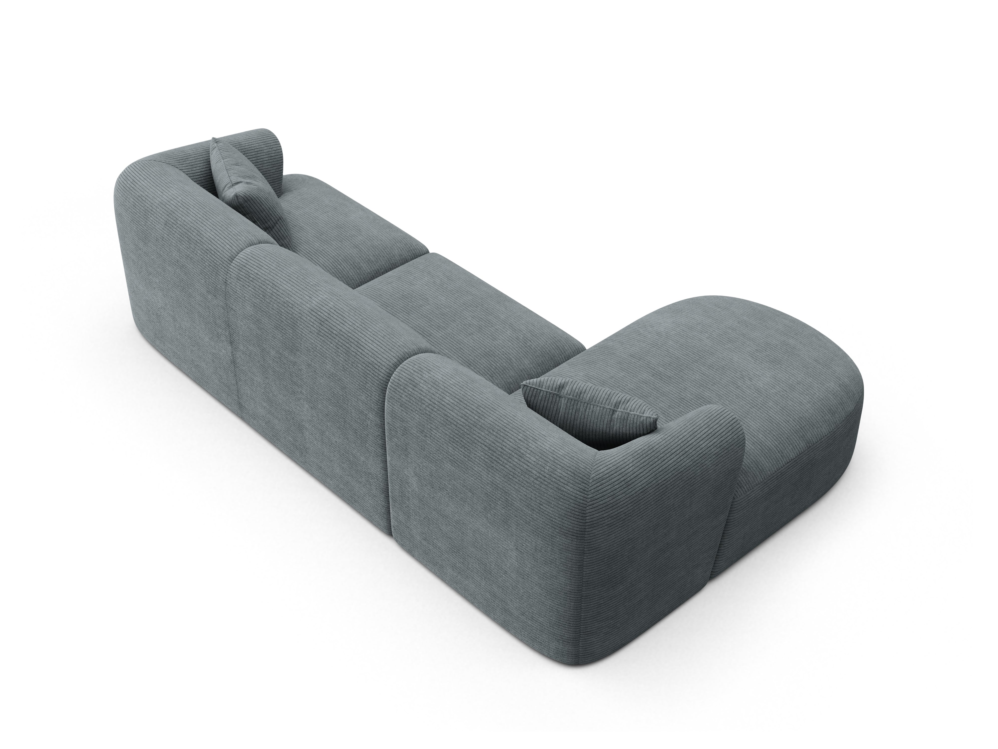 Linksseitiges 4-Sitzer-Sofa CAMPI grauer Cordstoff