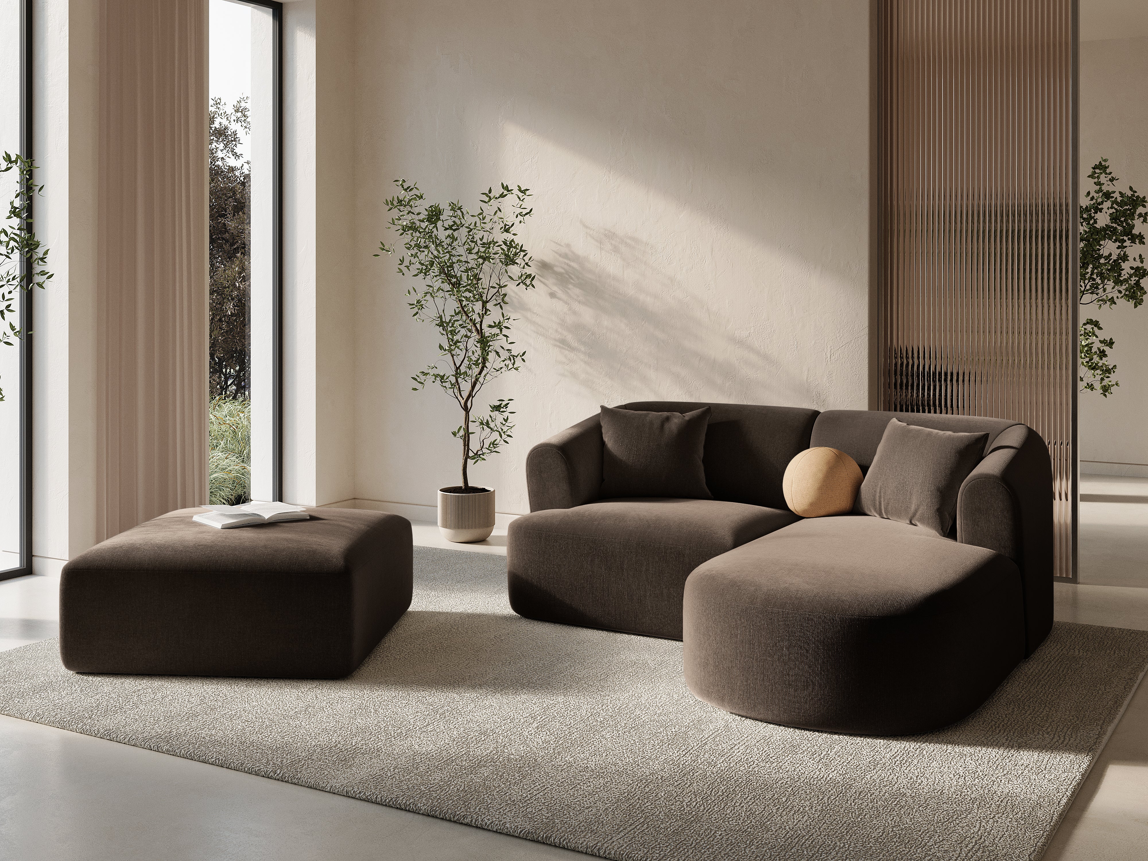 Chocolate Velvet Pouf CAMPI