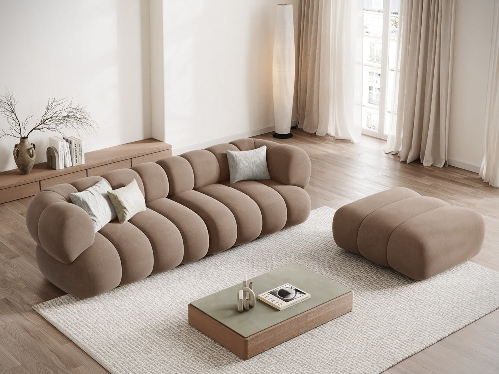 Dark Beige Velvet Pouf KOGE