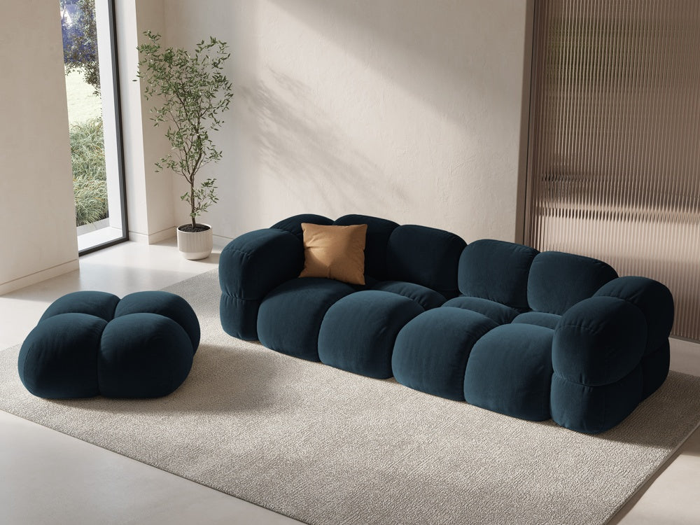Velvet Pouf LORETTO Petrol