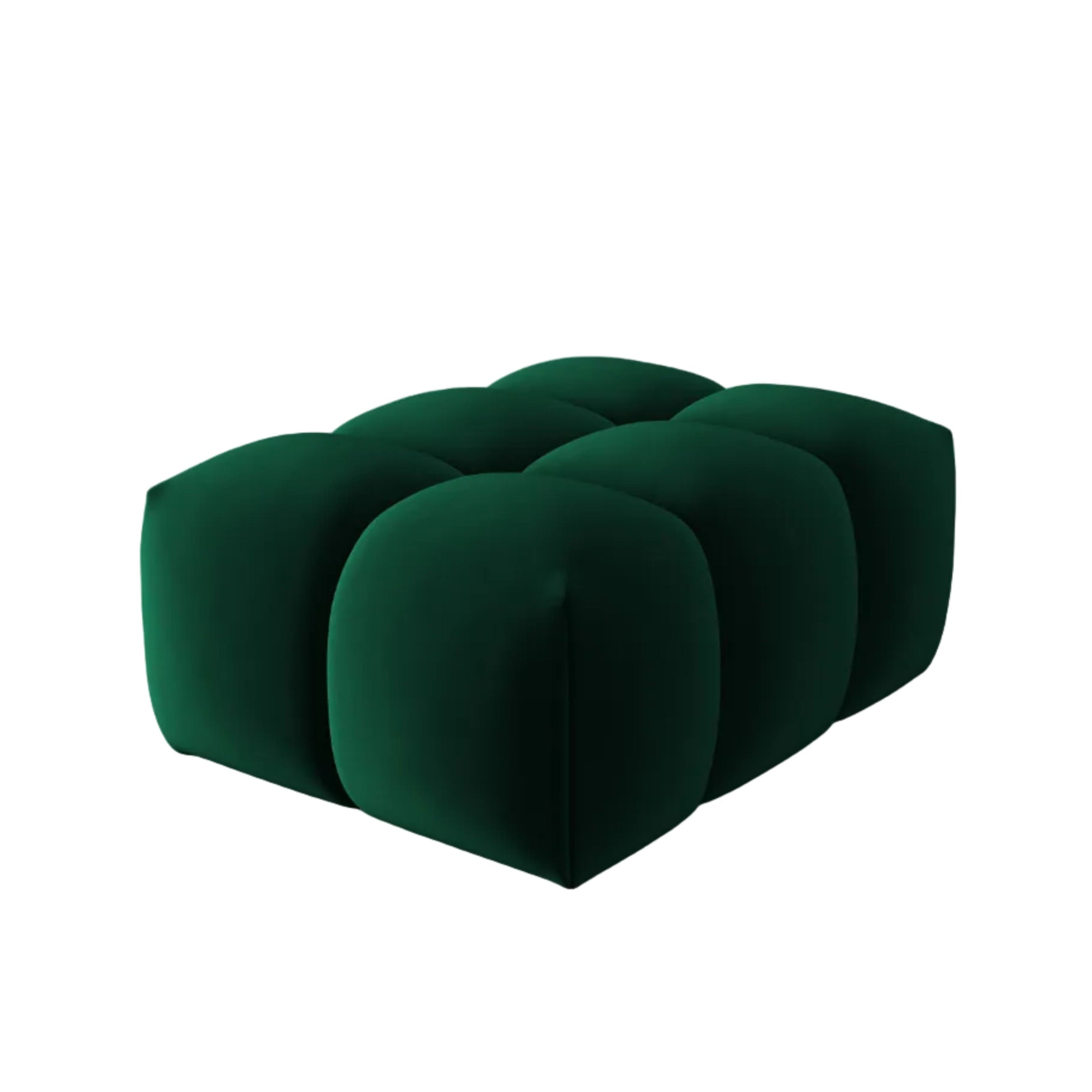 Velvet Pouf VERONA Bottle Green
