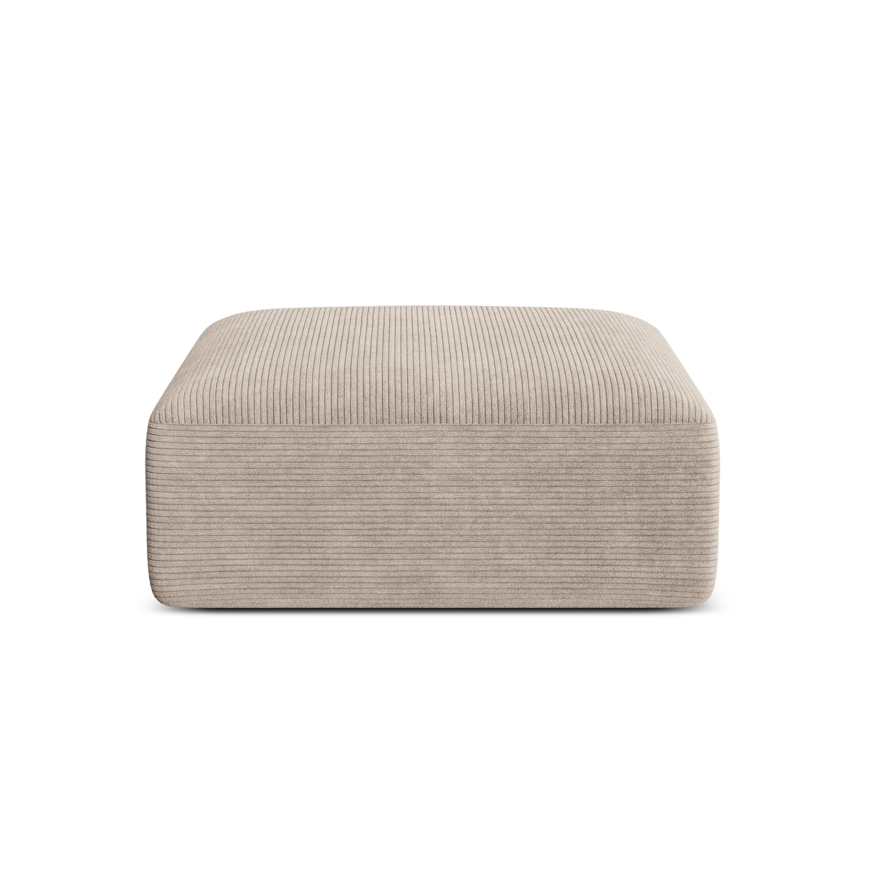 Beige Corduroy Pouf CAMPI