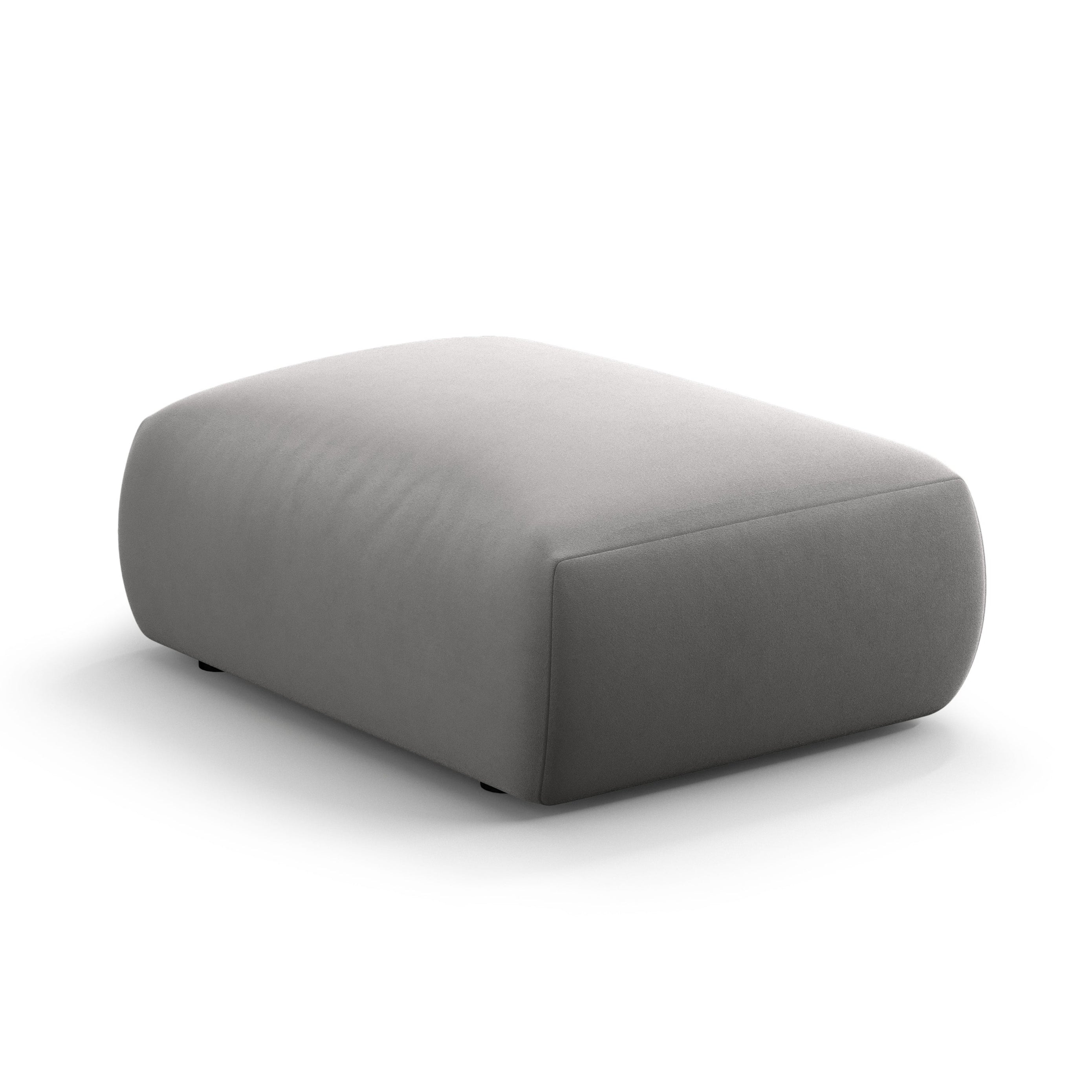 Gray velvet pouf MATERA