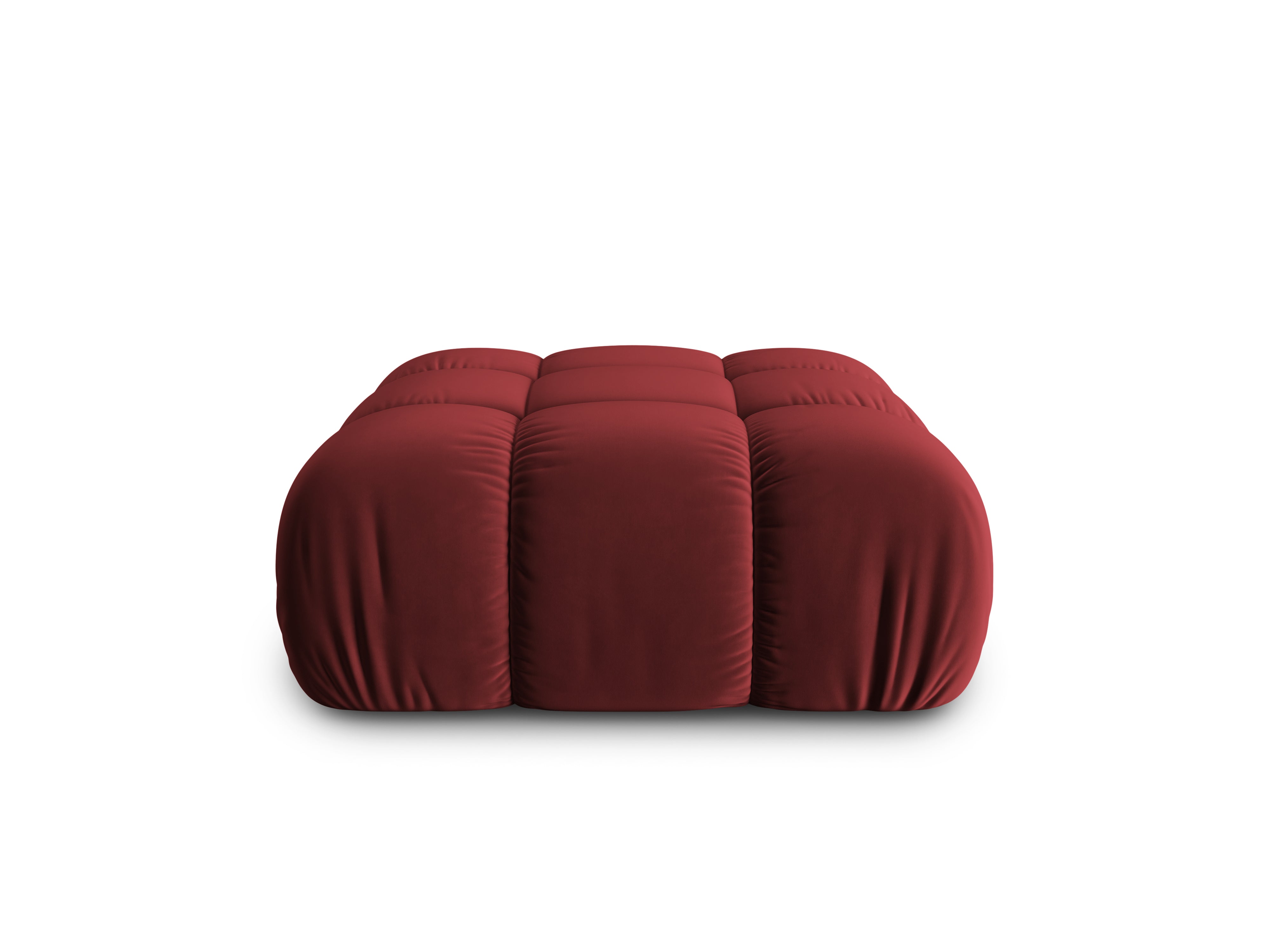 CORTINA Velvet Pouf in Wine Red